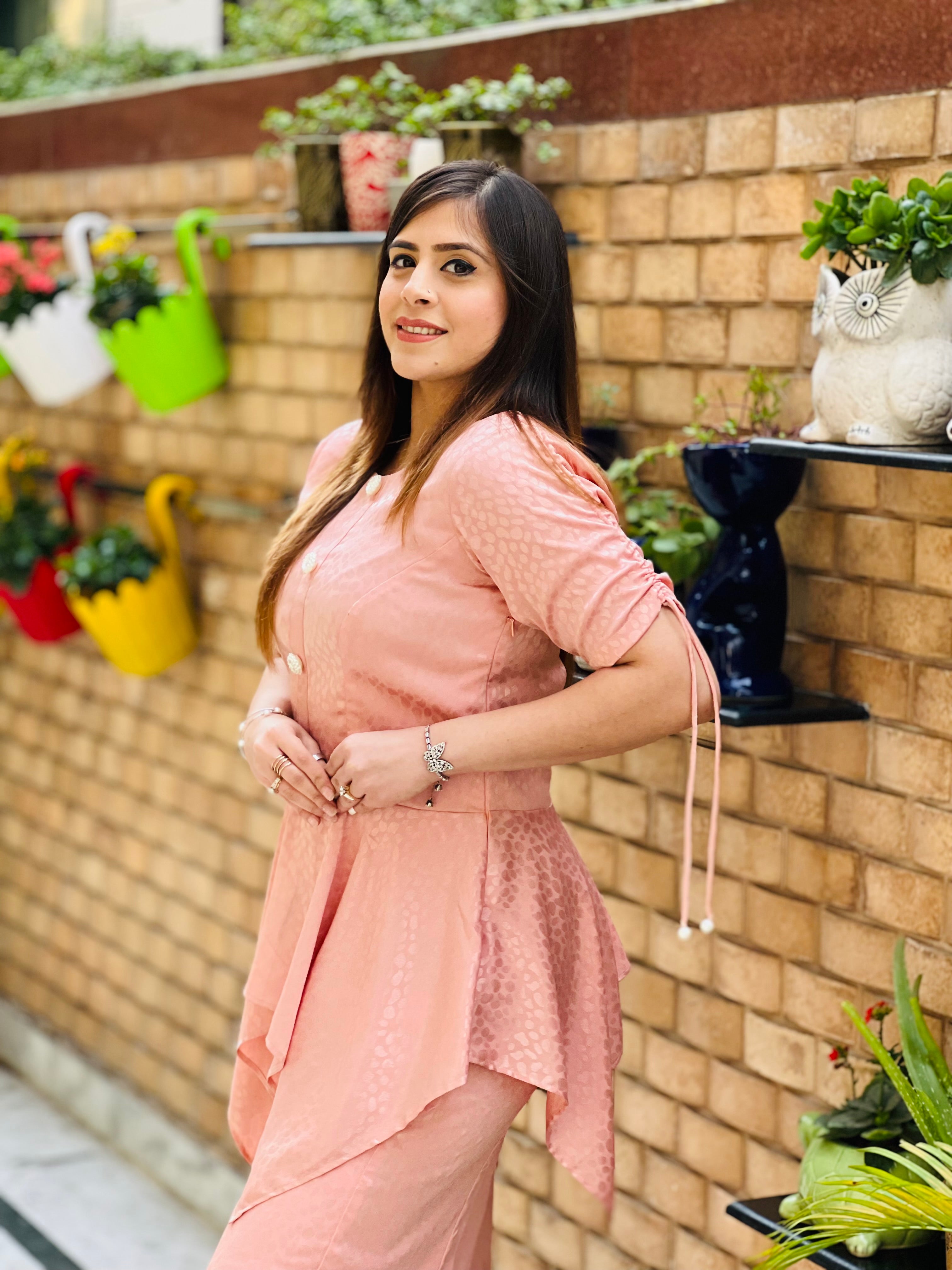 Peach Cheetah Print Night Suit