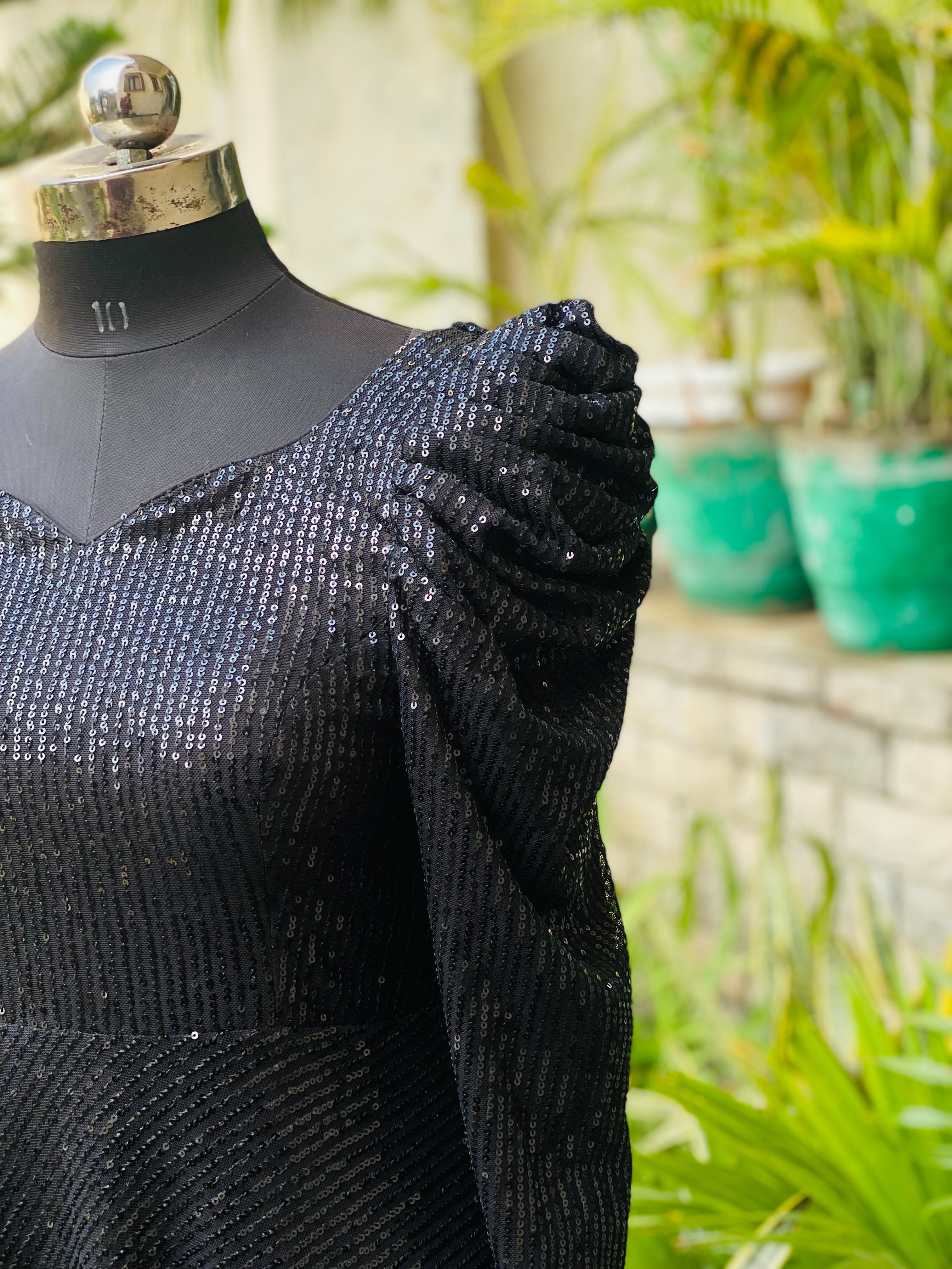 Black Sequin Dress