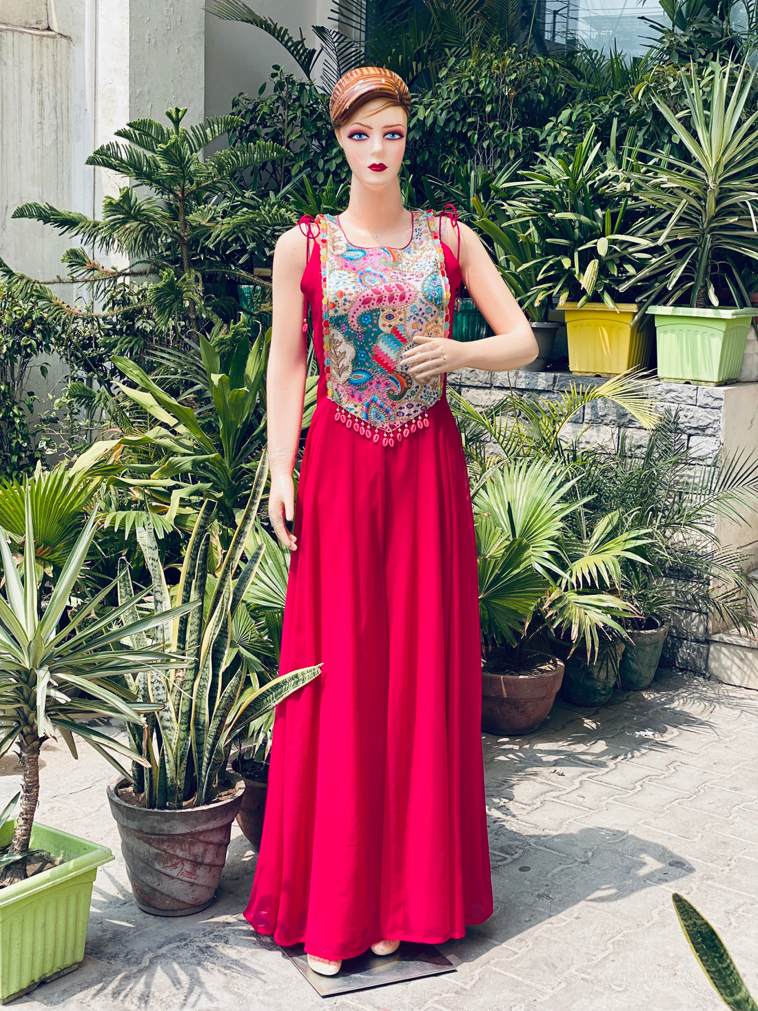 Hot Pink ethnic Jumpsuit