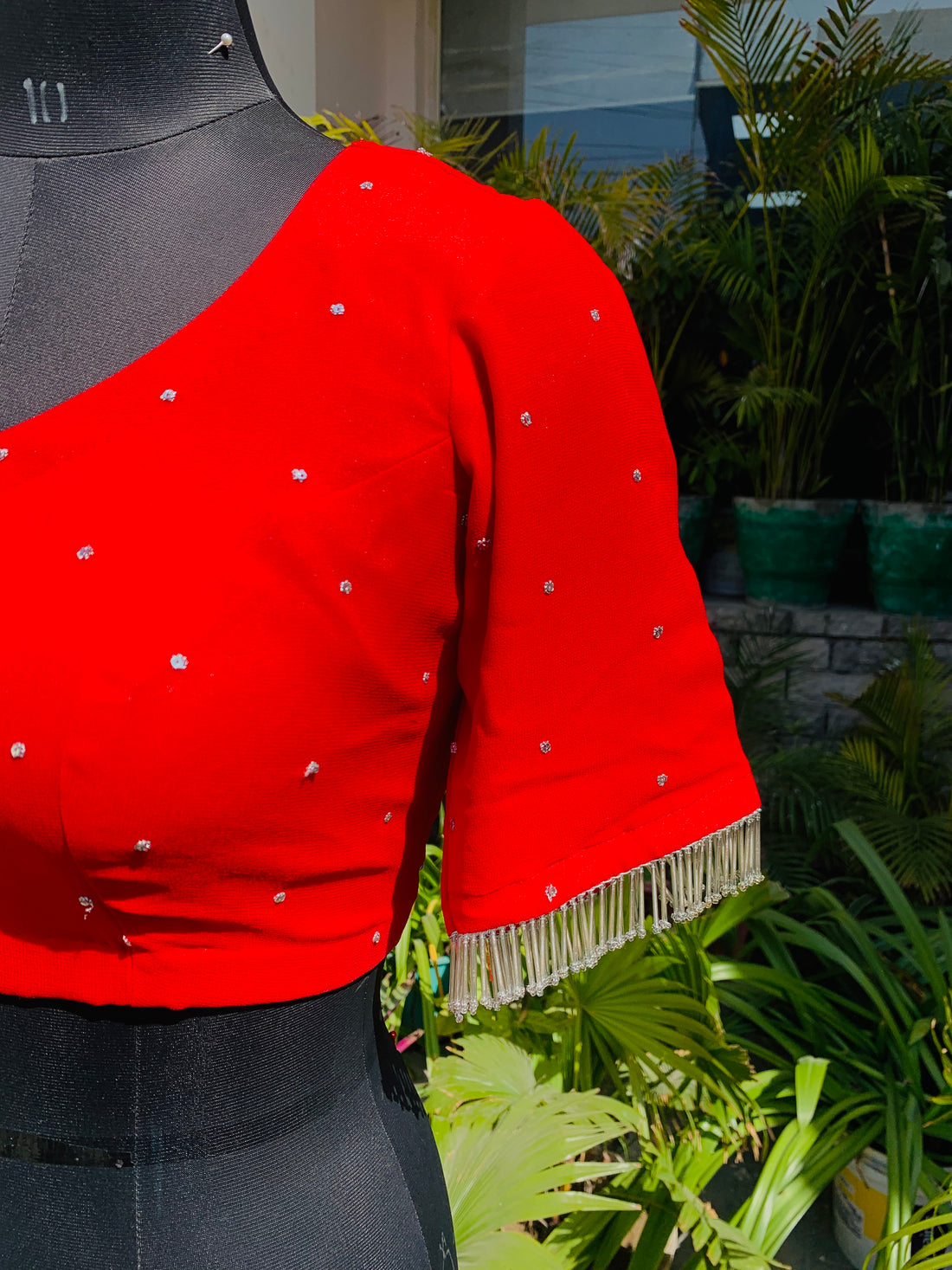 Red Mukaish Blouse