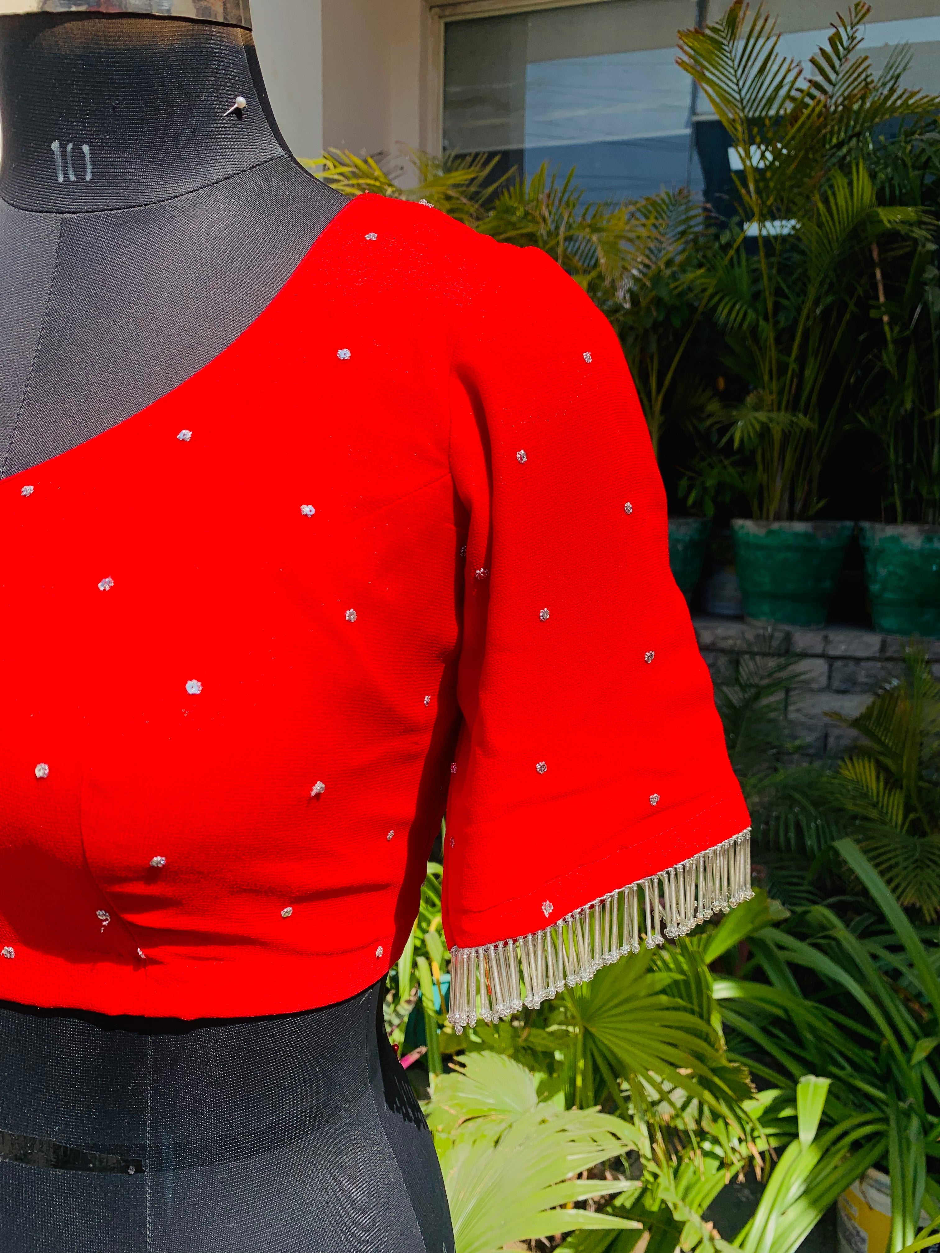 Red Mukaish Blouse