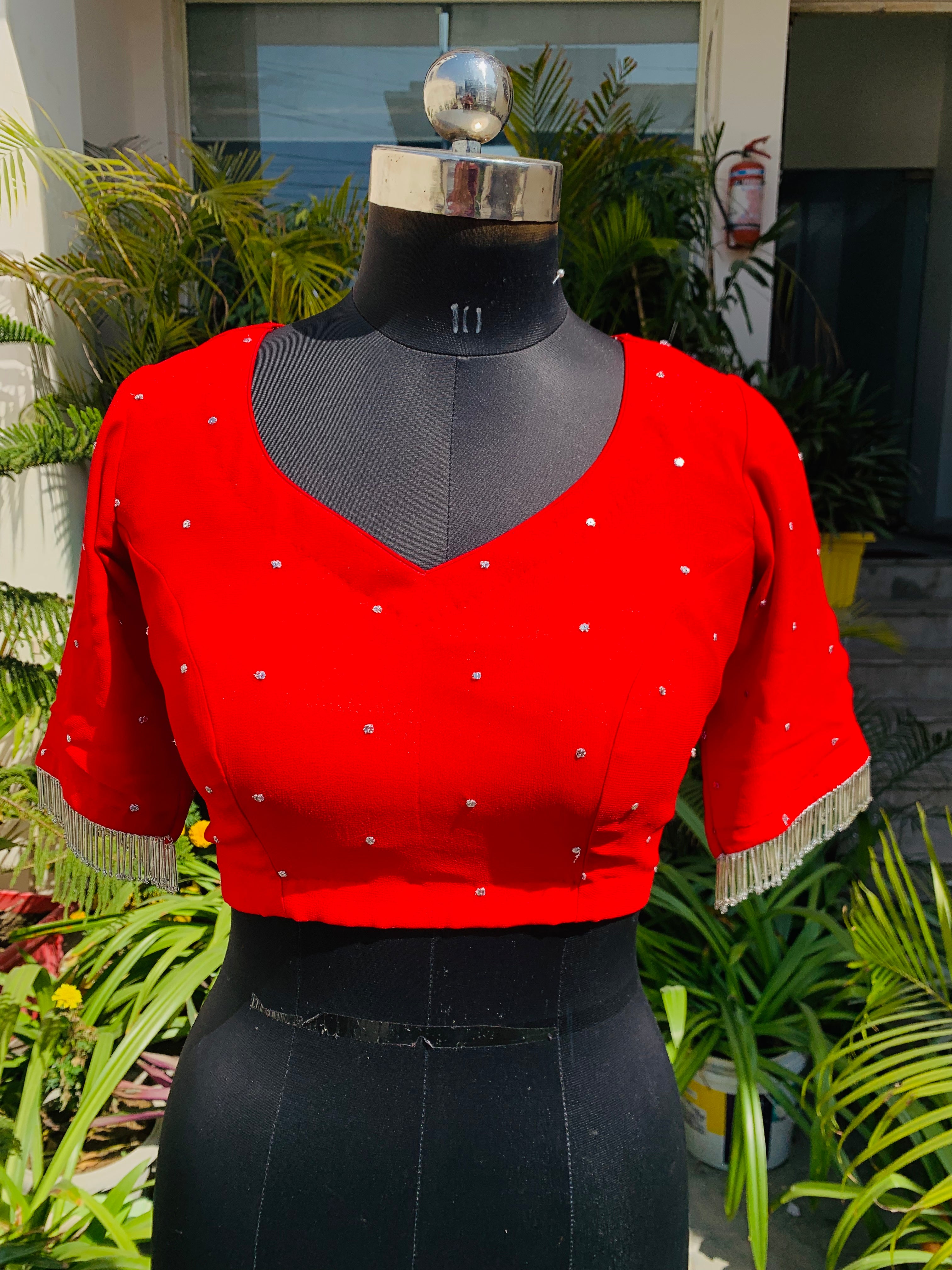 Red Mukaish Blouse