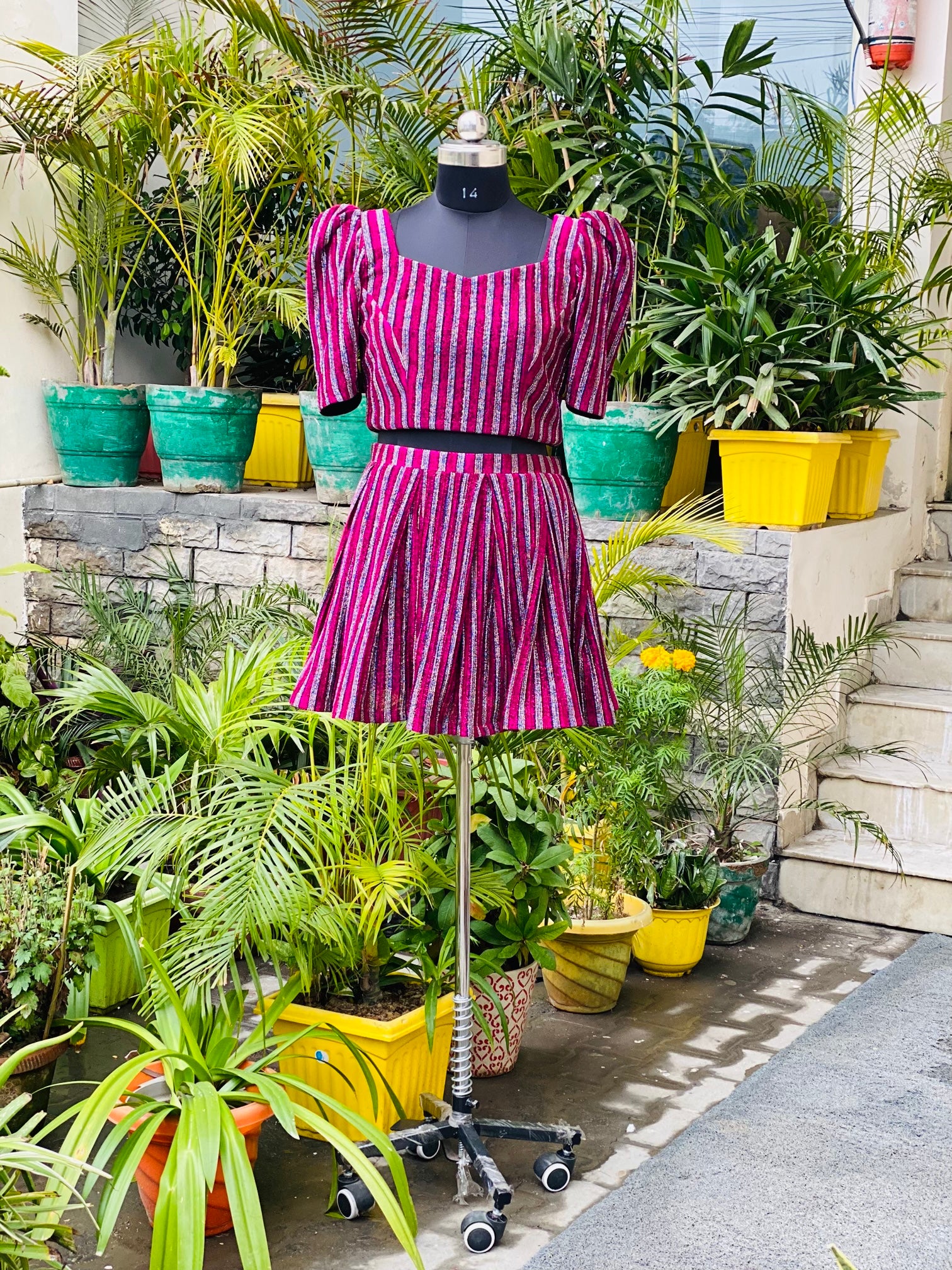 Wine Shimmer Net Co-Ord Set