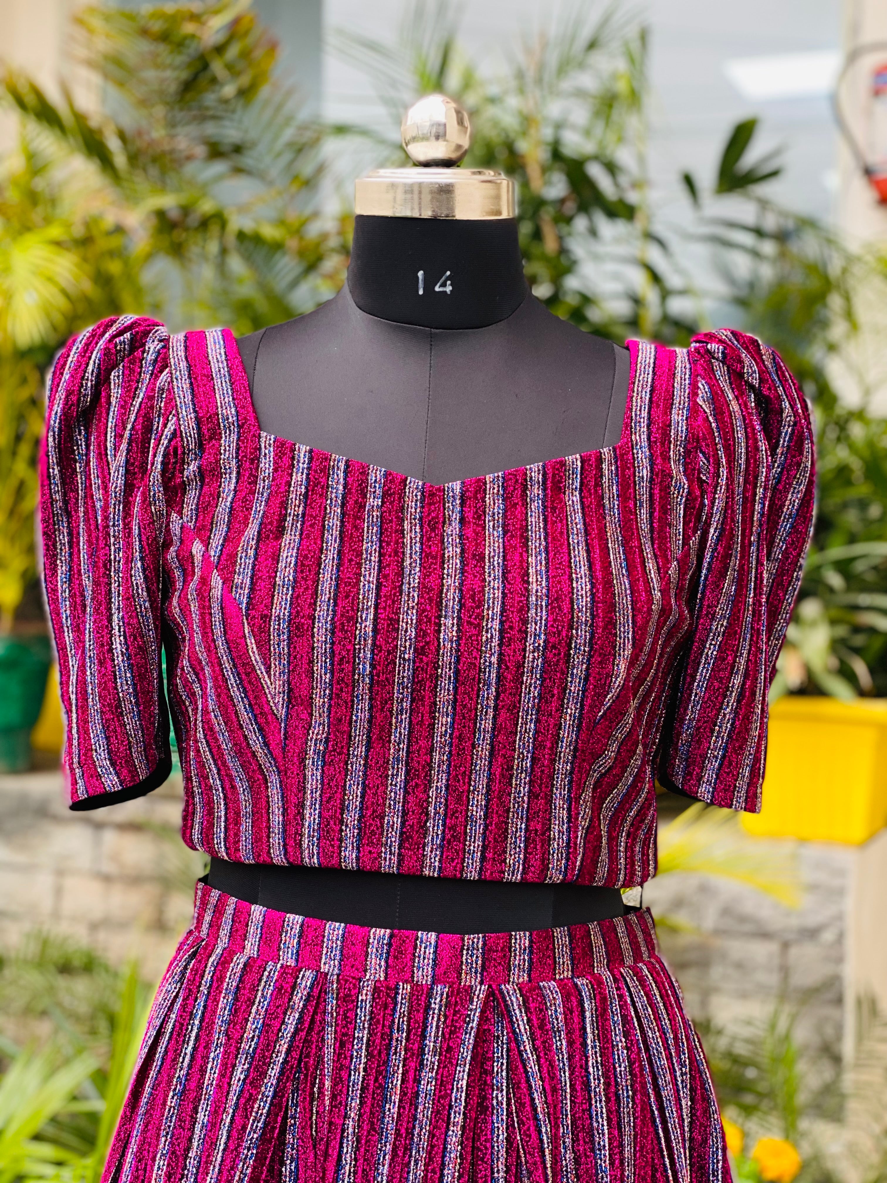 Wine Shimmer Net Co-Ord Set