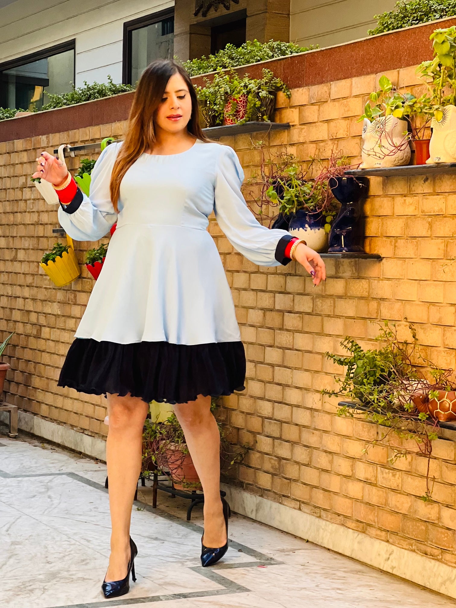 Sky Blue Skater Dress
