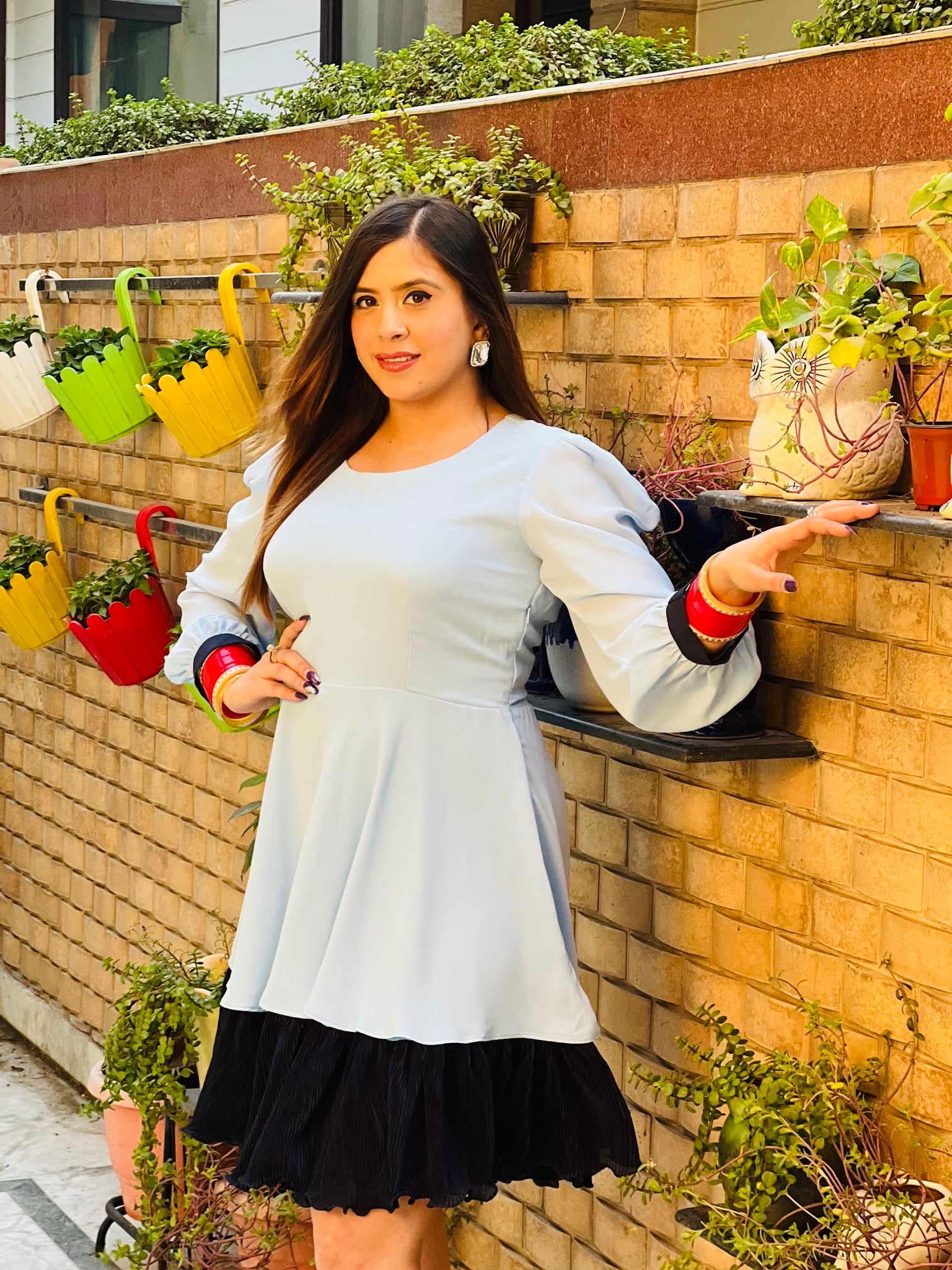 Sky Blue Skater Dress