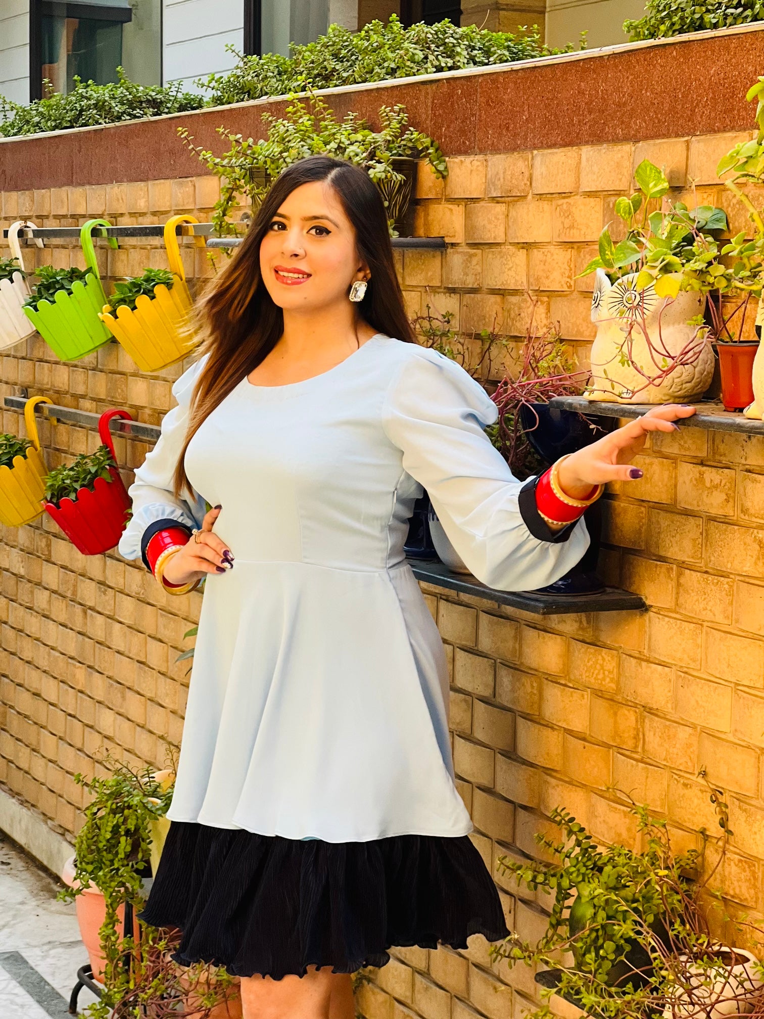 Sky Blue Skater Dress