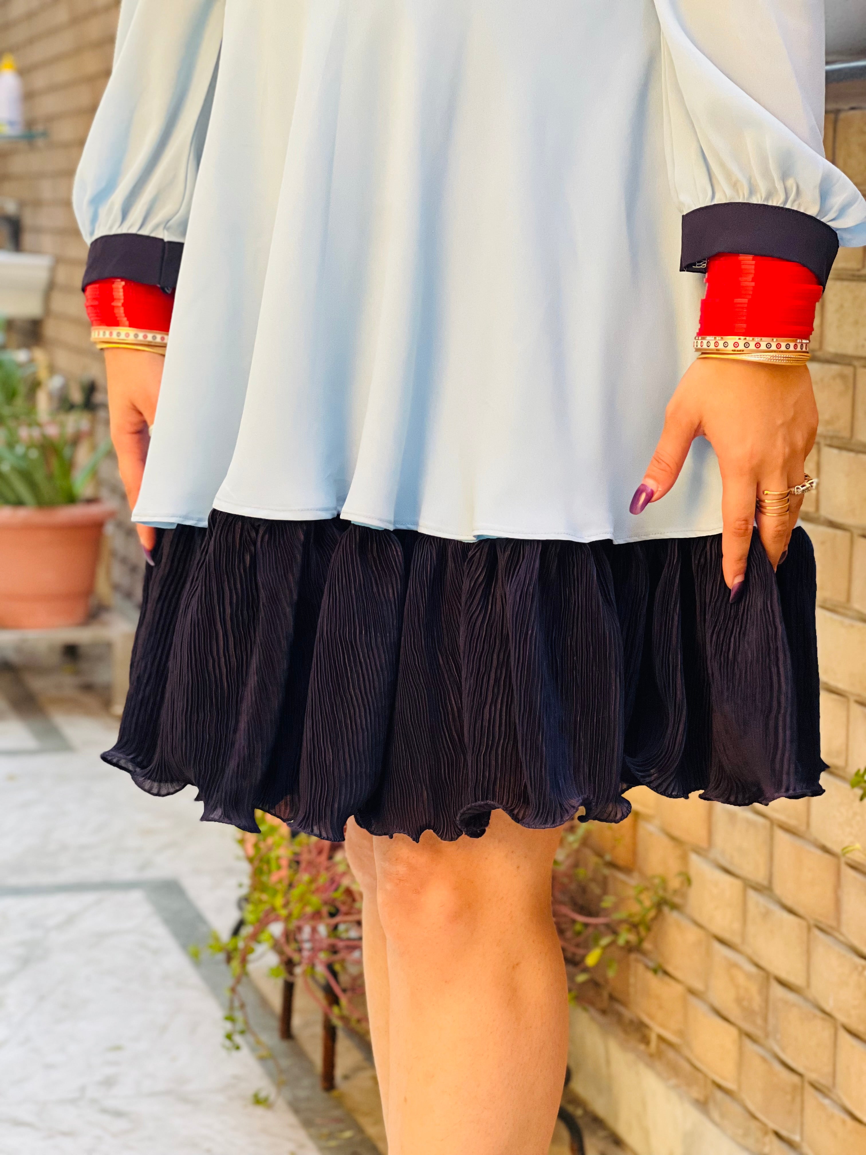 Sky Blue Skater Dress