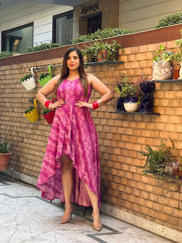 Wine Snakeskin Beach Dress