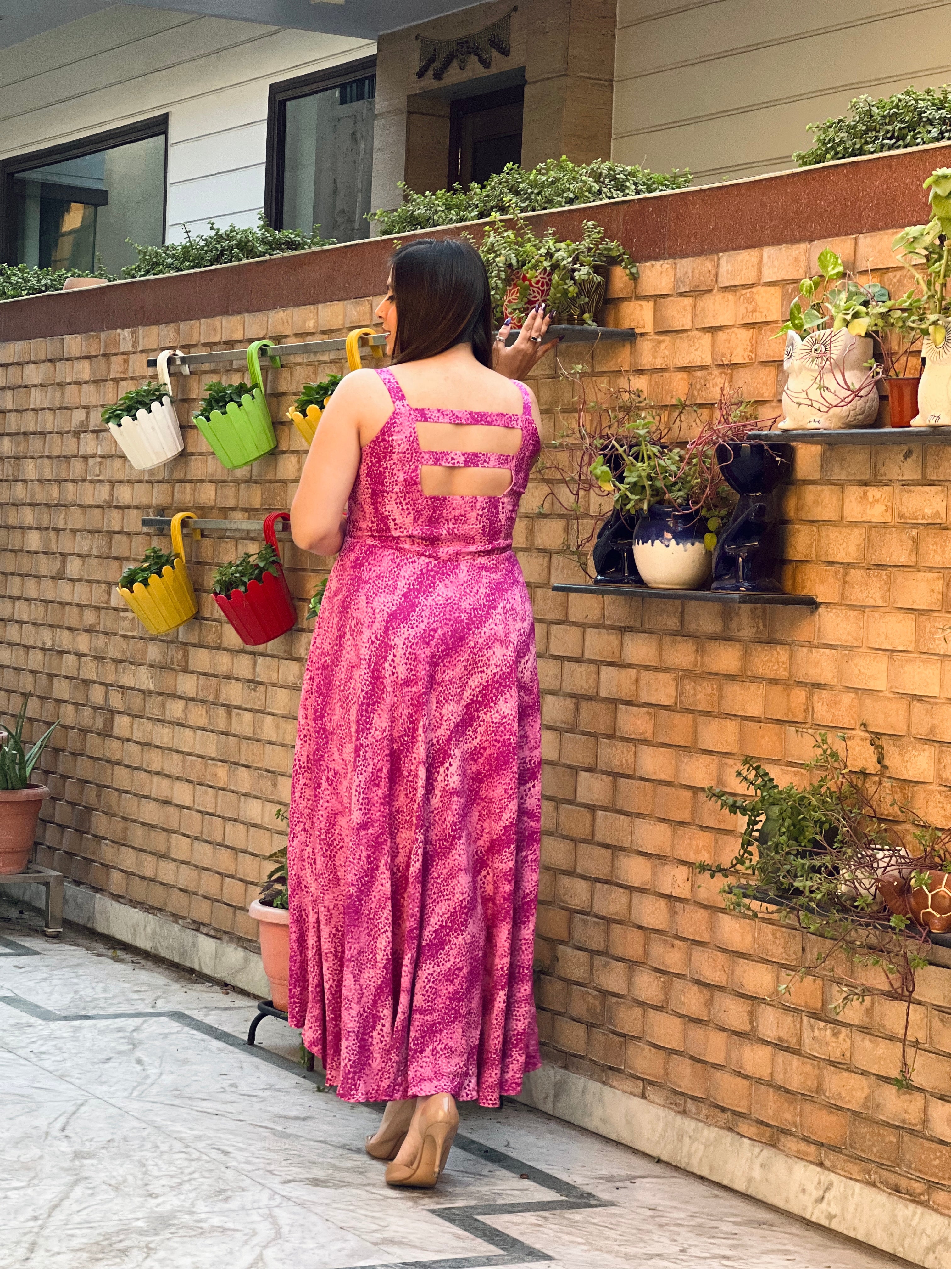 Wine Snakeskin Beach Dress