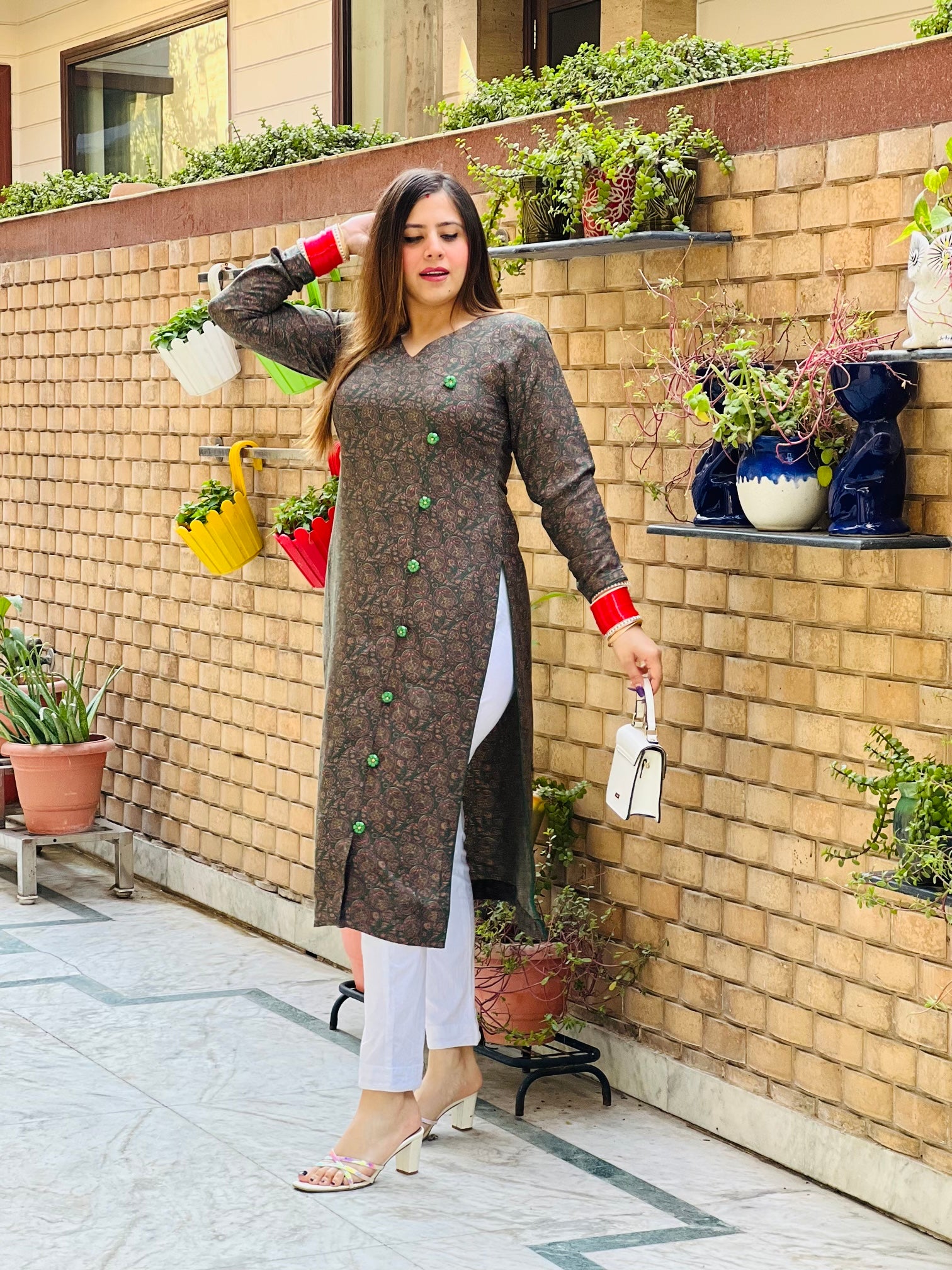 Green Pashmina Kurti