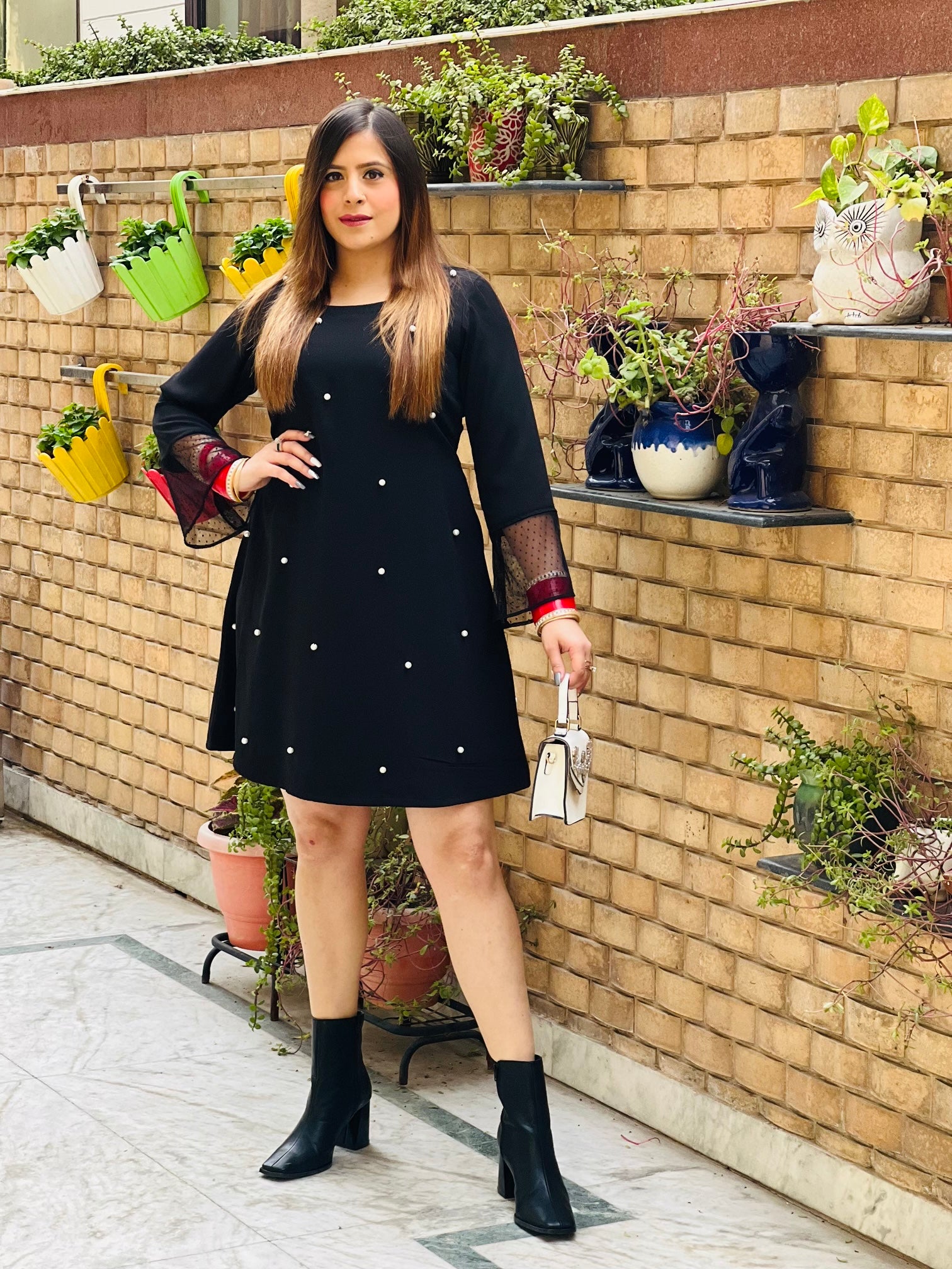 Monochrome Pearl Dress