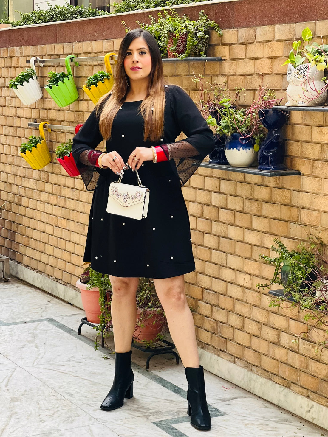 Monochrome Pearl Dress