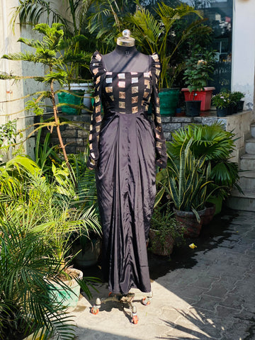 Black Sequin Square Drape