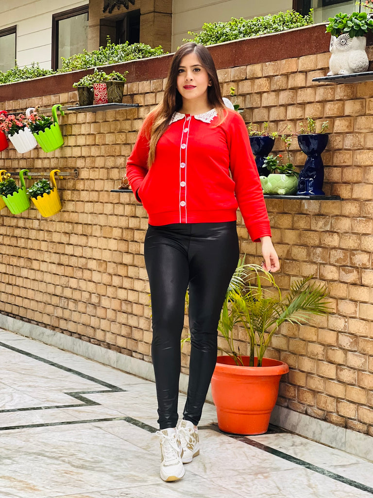 Red Wollen Top