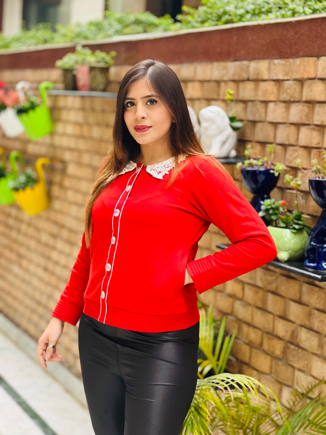 Red Wollen Top