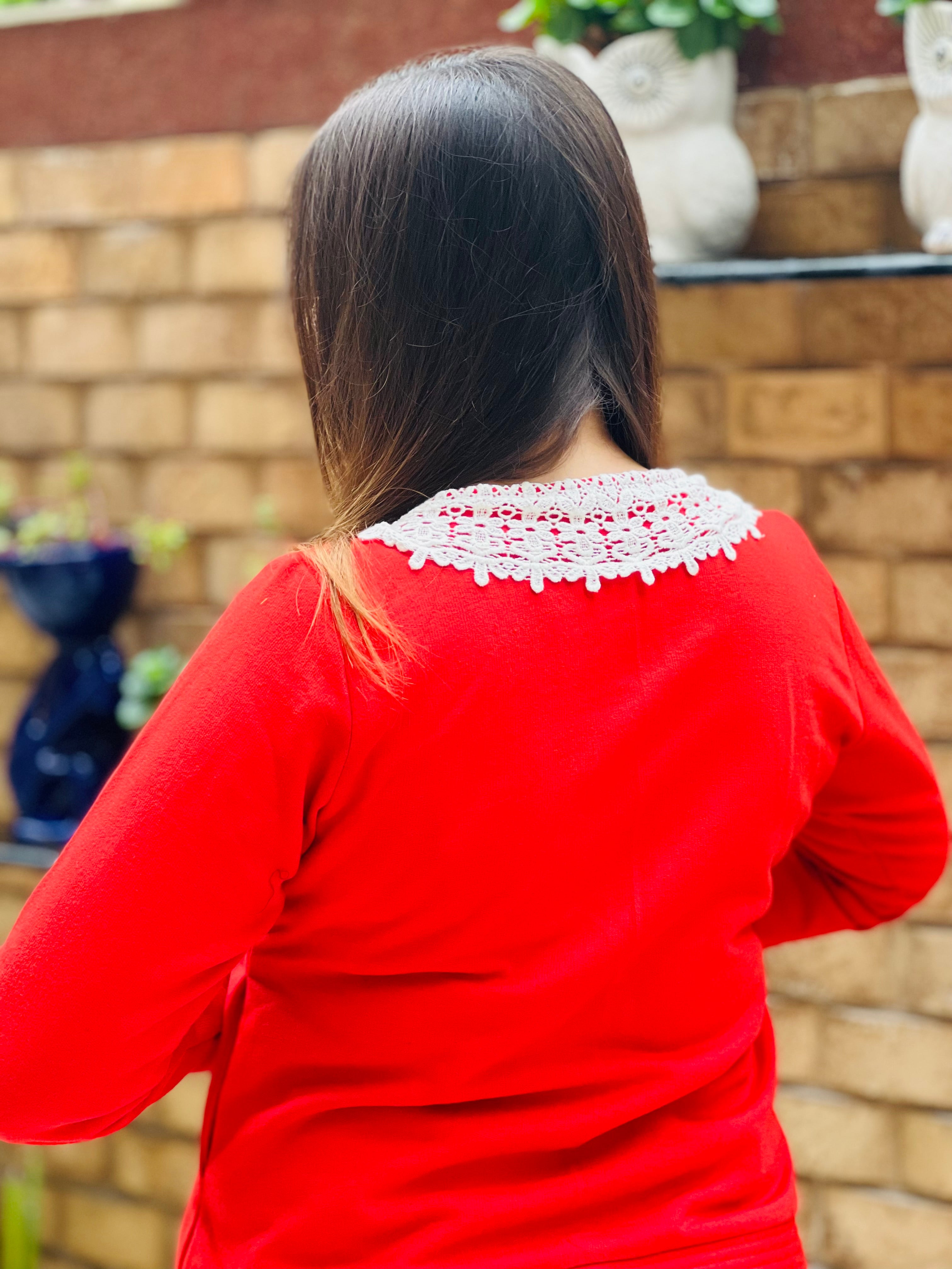 Red Wollen Top