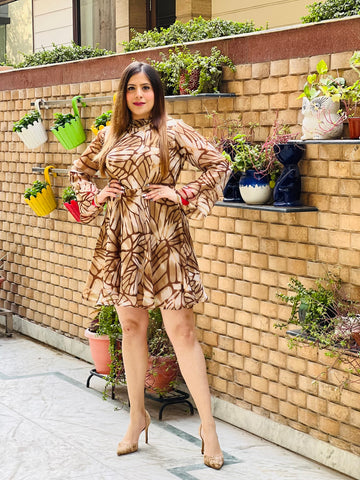 Beige Fish Fin Dress