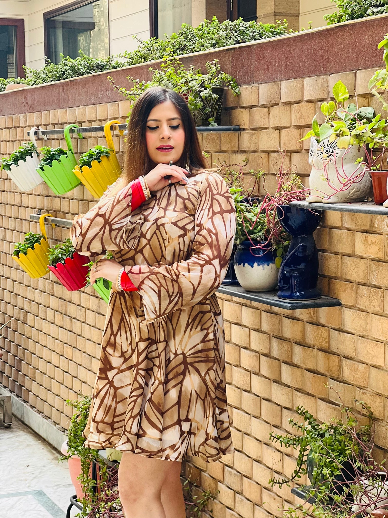 Beige Fish Fin Dress