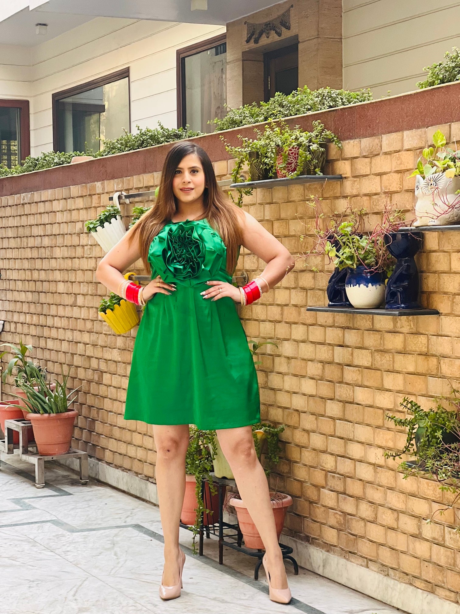 Green Rose Dress