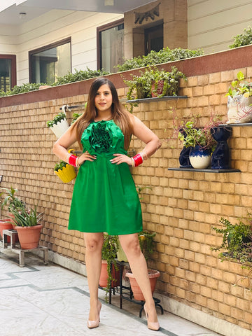 Green Rose Dress