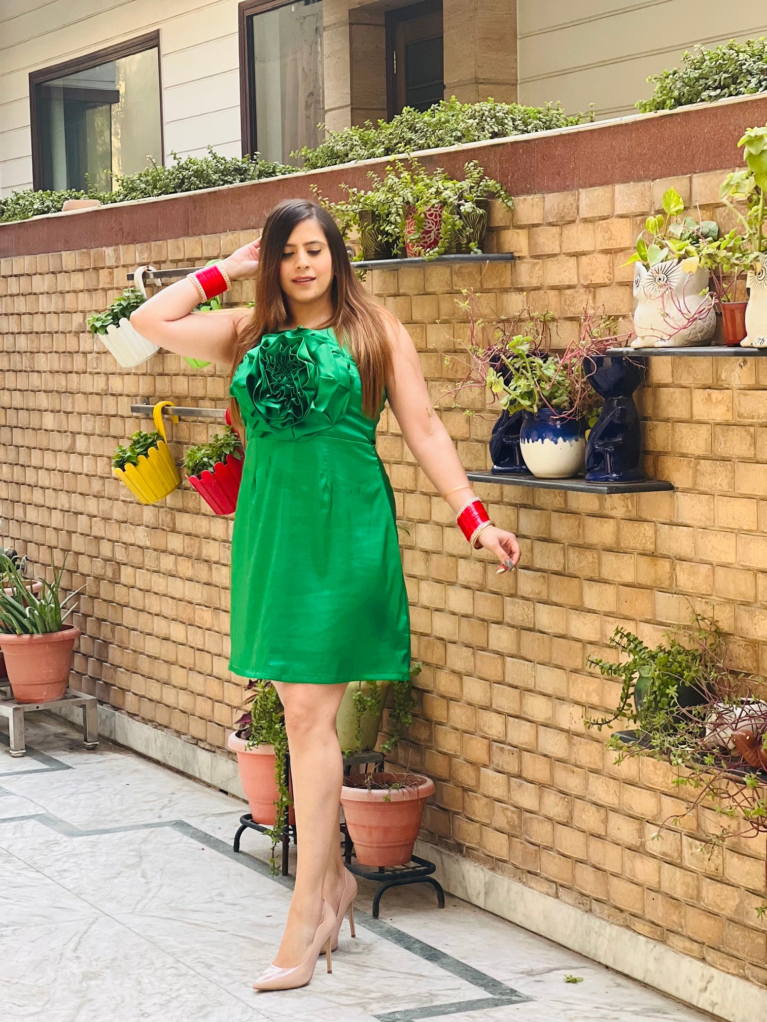 Green Rose Dress