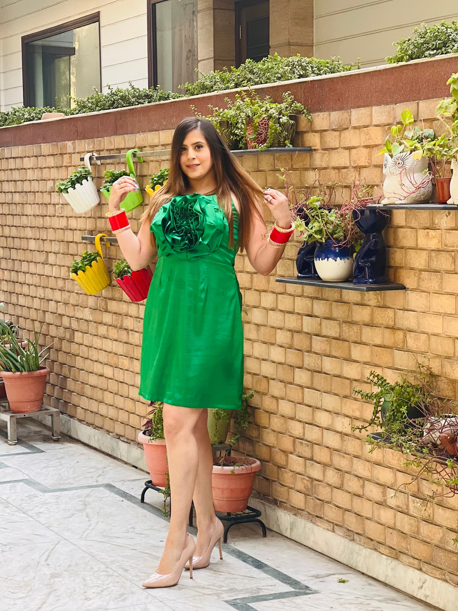 Green Rose Dress
