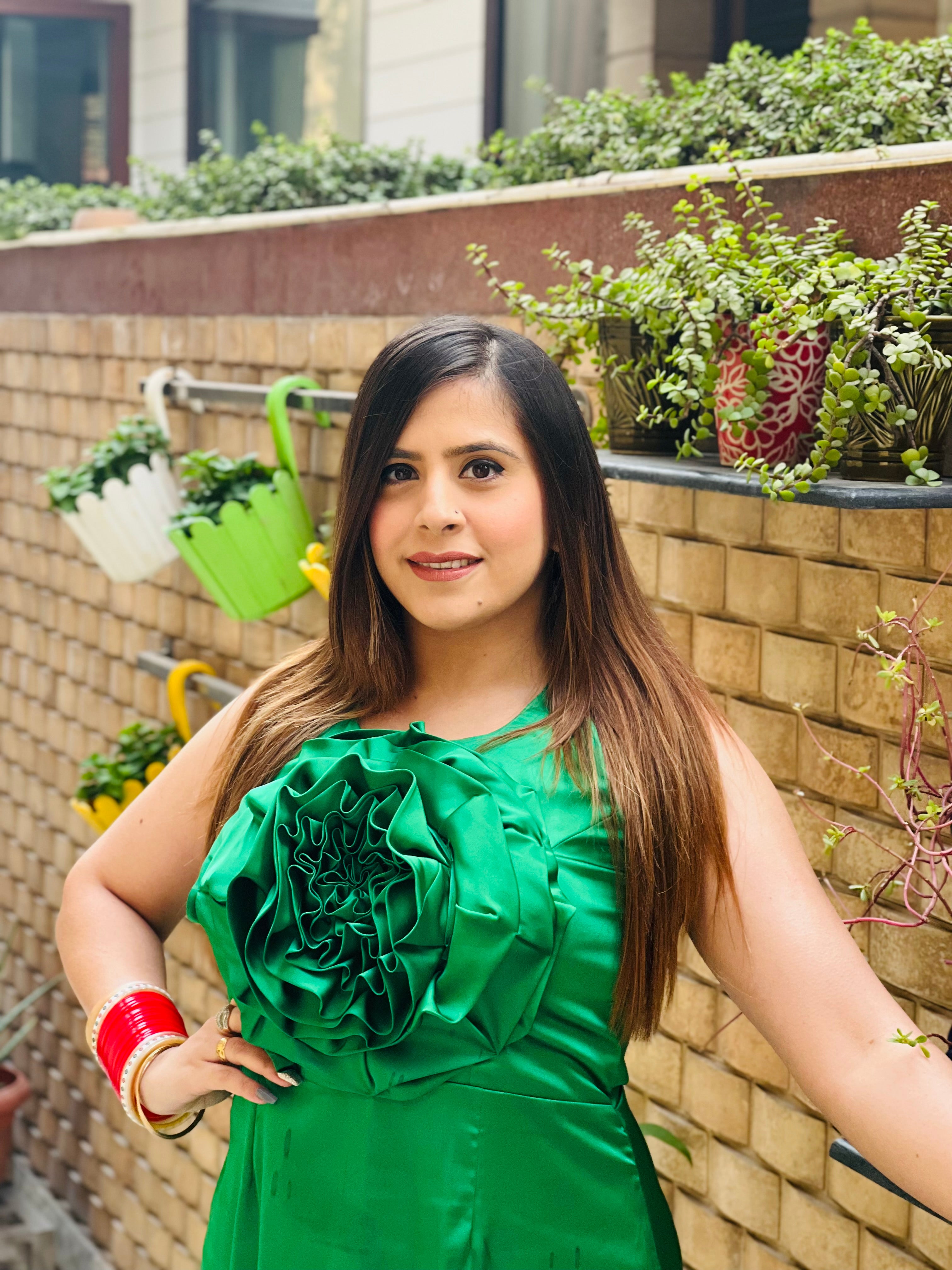 Green Rose Dress