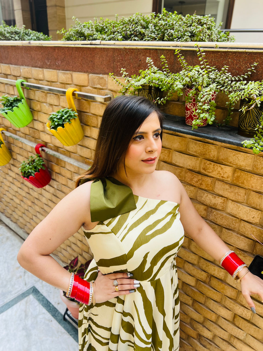 Cream - Olive Zebra Maxi