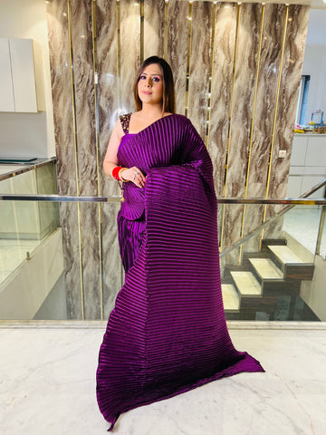 Purple Palazzo Saree
