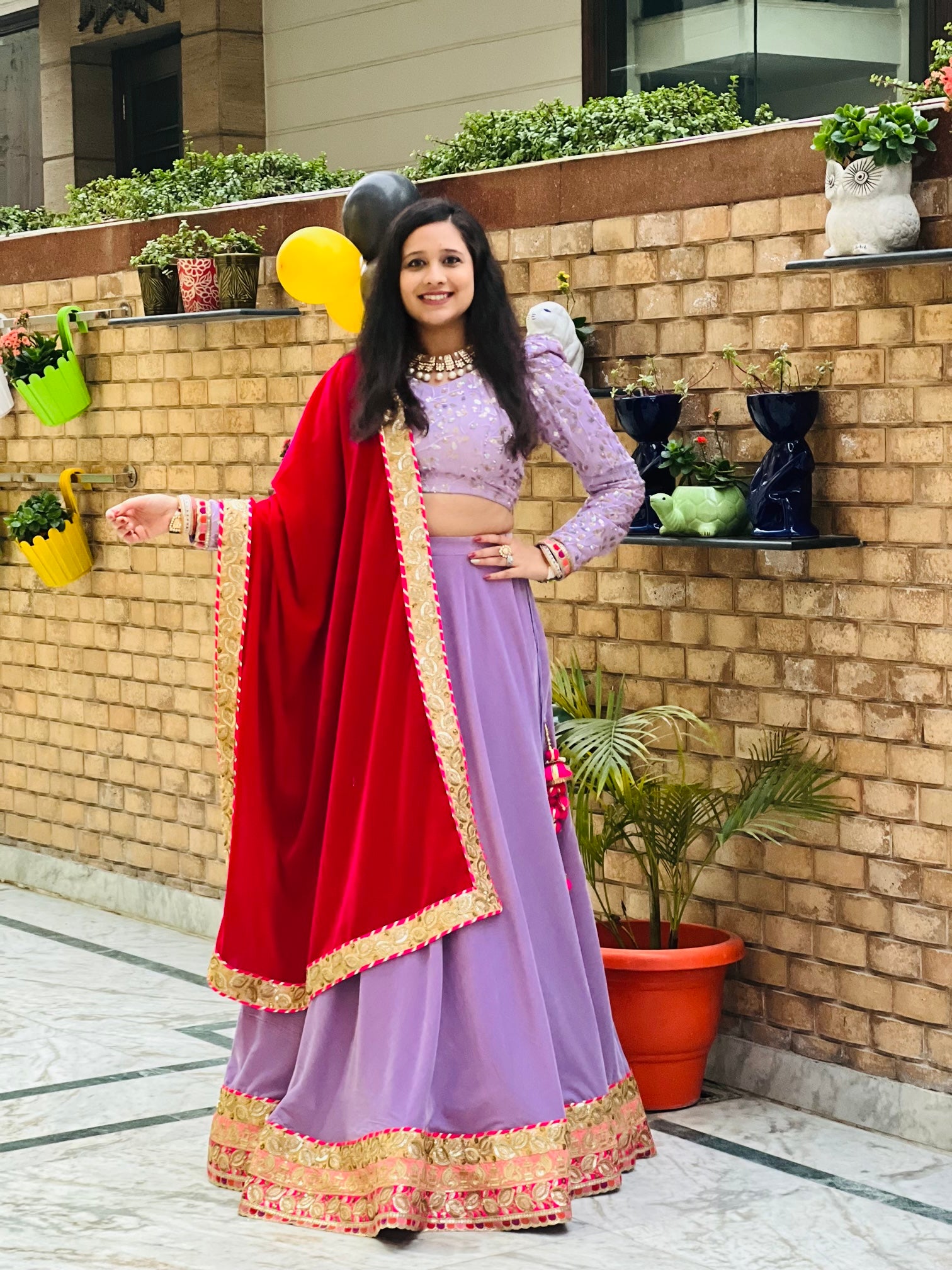 Lilac Lohri Lehenga