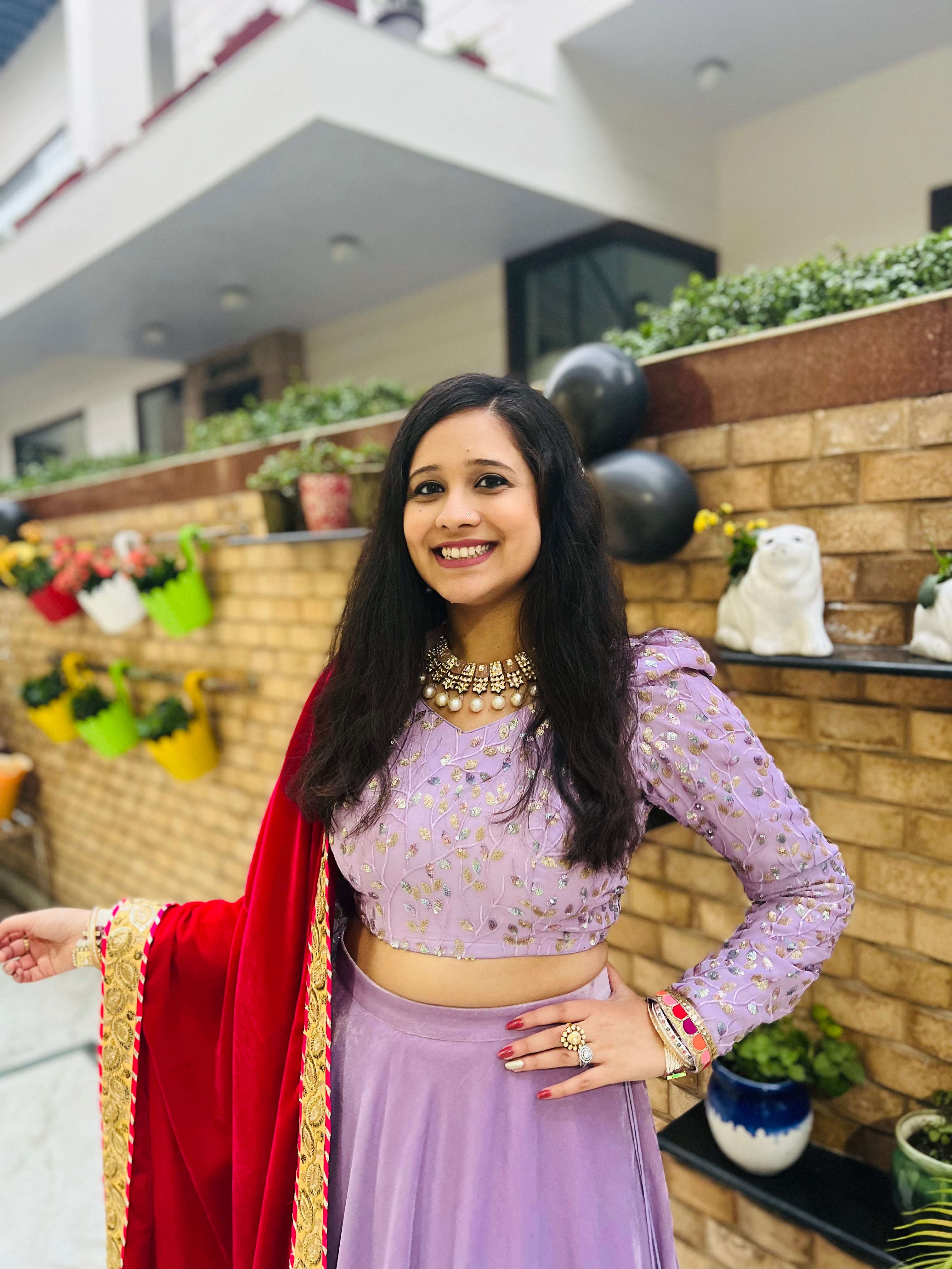 Lilac Lohri Lehenga