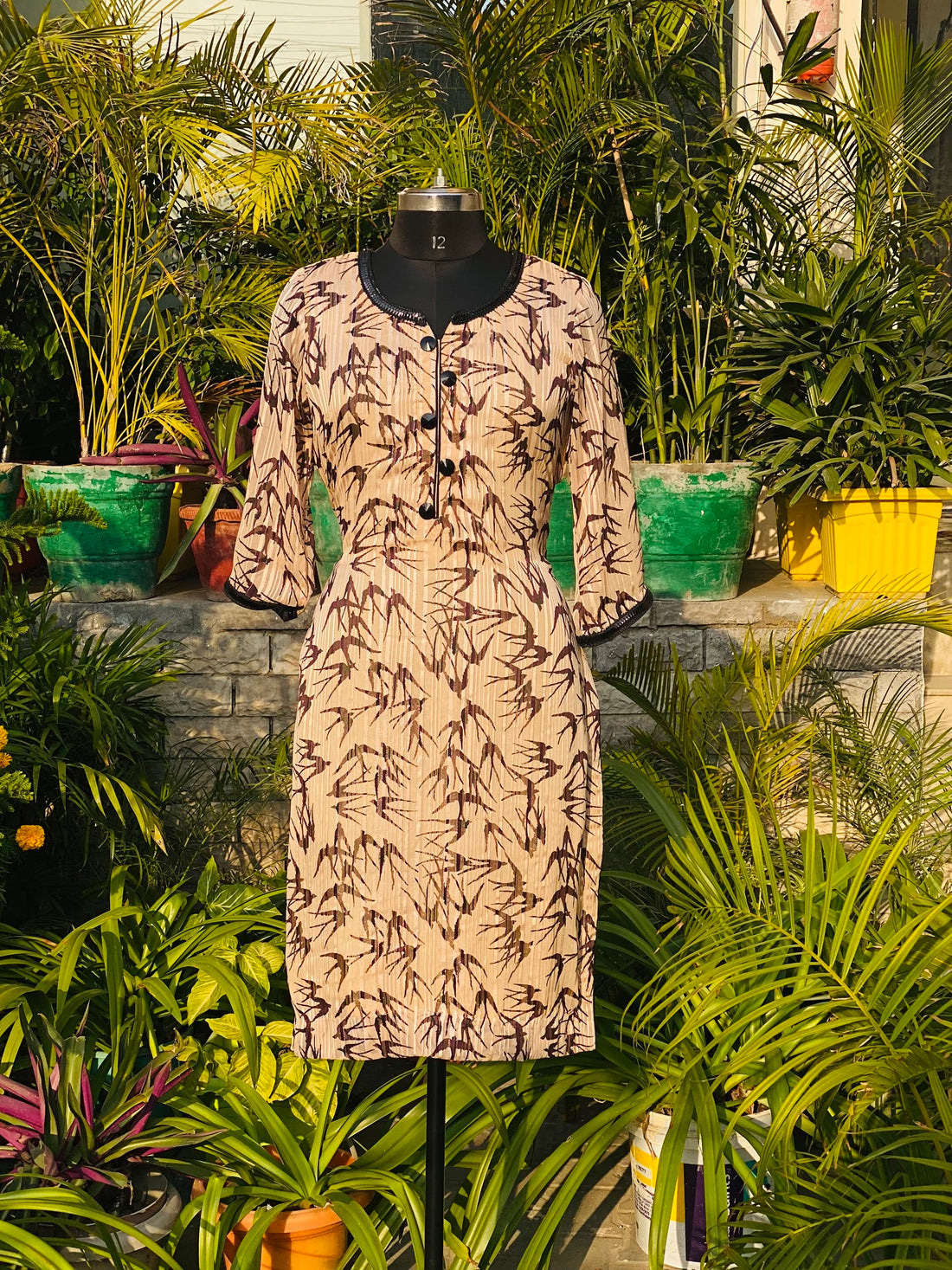 Beige Printed Kurti