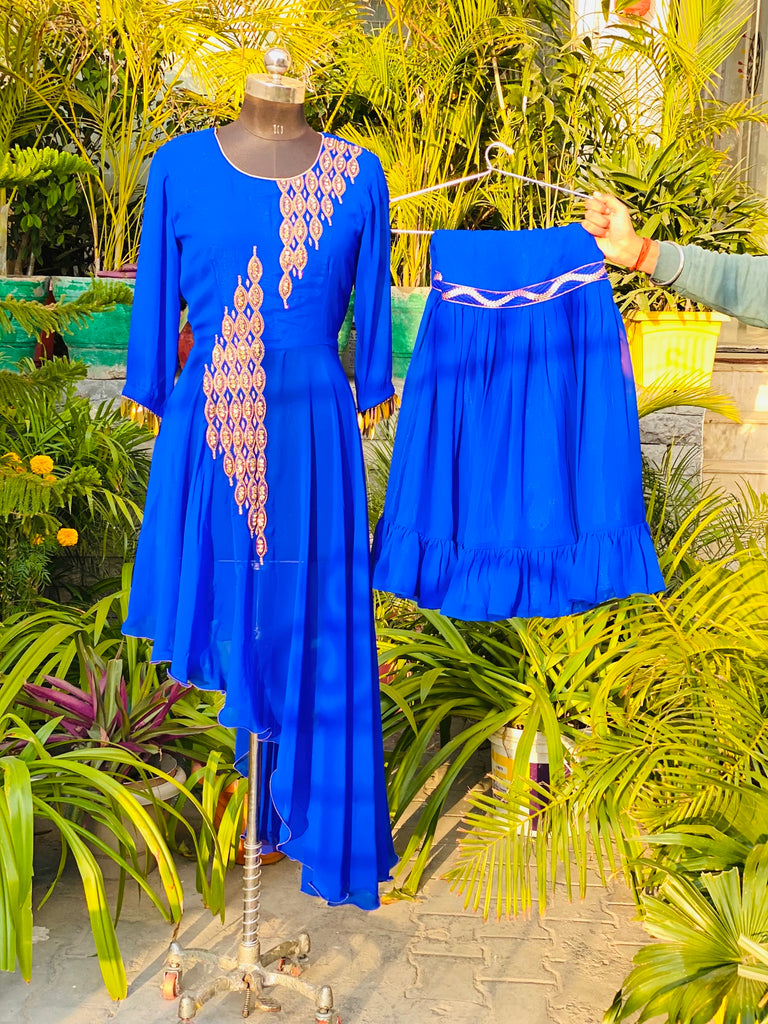 Royal Blue Embroidered Suit