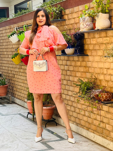 Peach Flamingo Dress