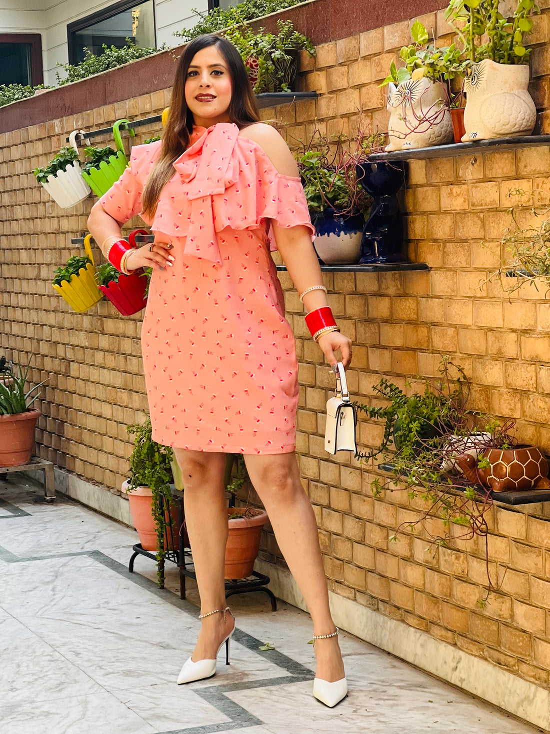 Peach Flamingo Dress