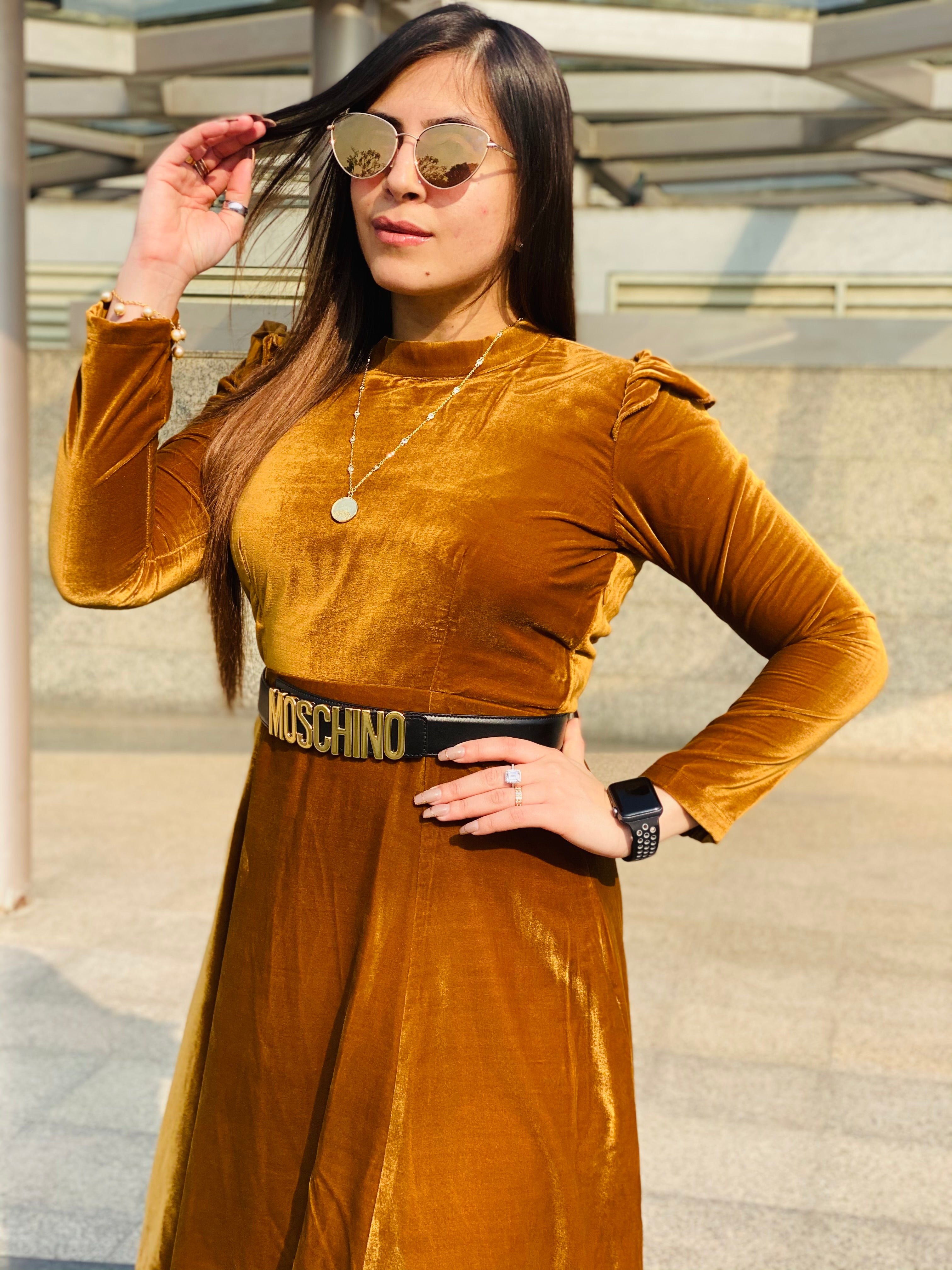 Brown Velvet Dress | Designer Dress Brown Velvet Dress | Designer Dress