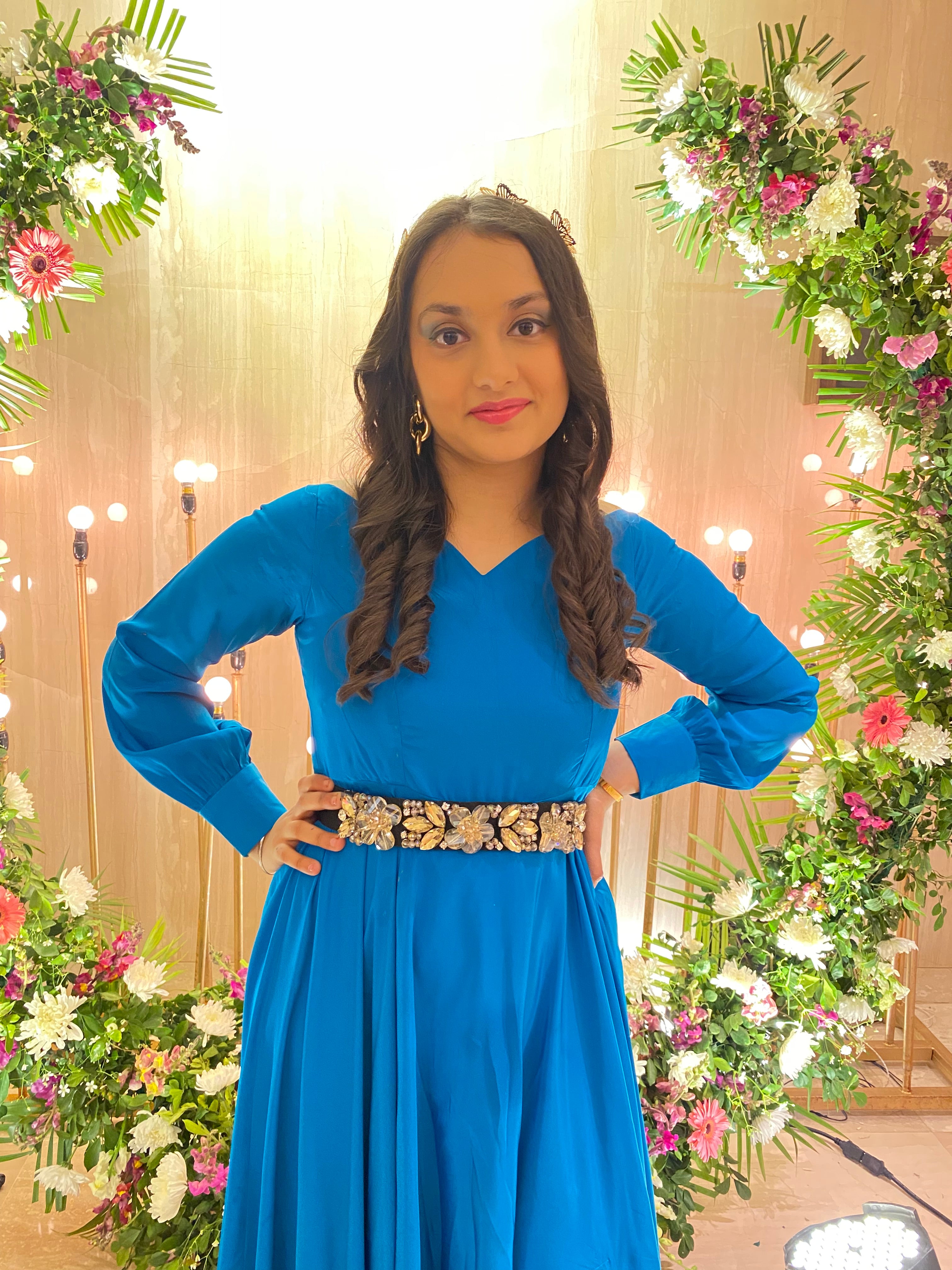 Royal Blue Slit Gown