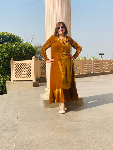 Brown Velvet Midi