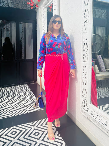 Hot Pink Drape Skirt