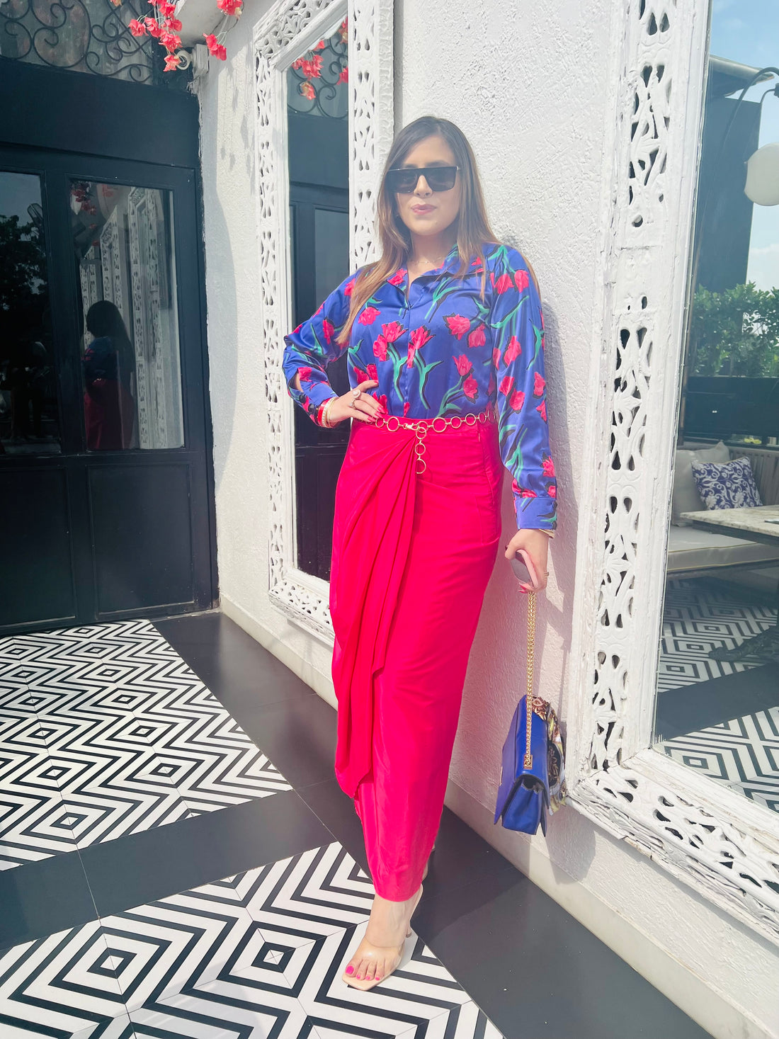 Hot Pink Drape Skirt