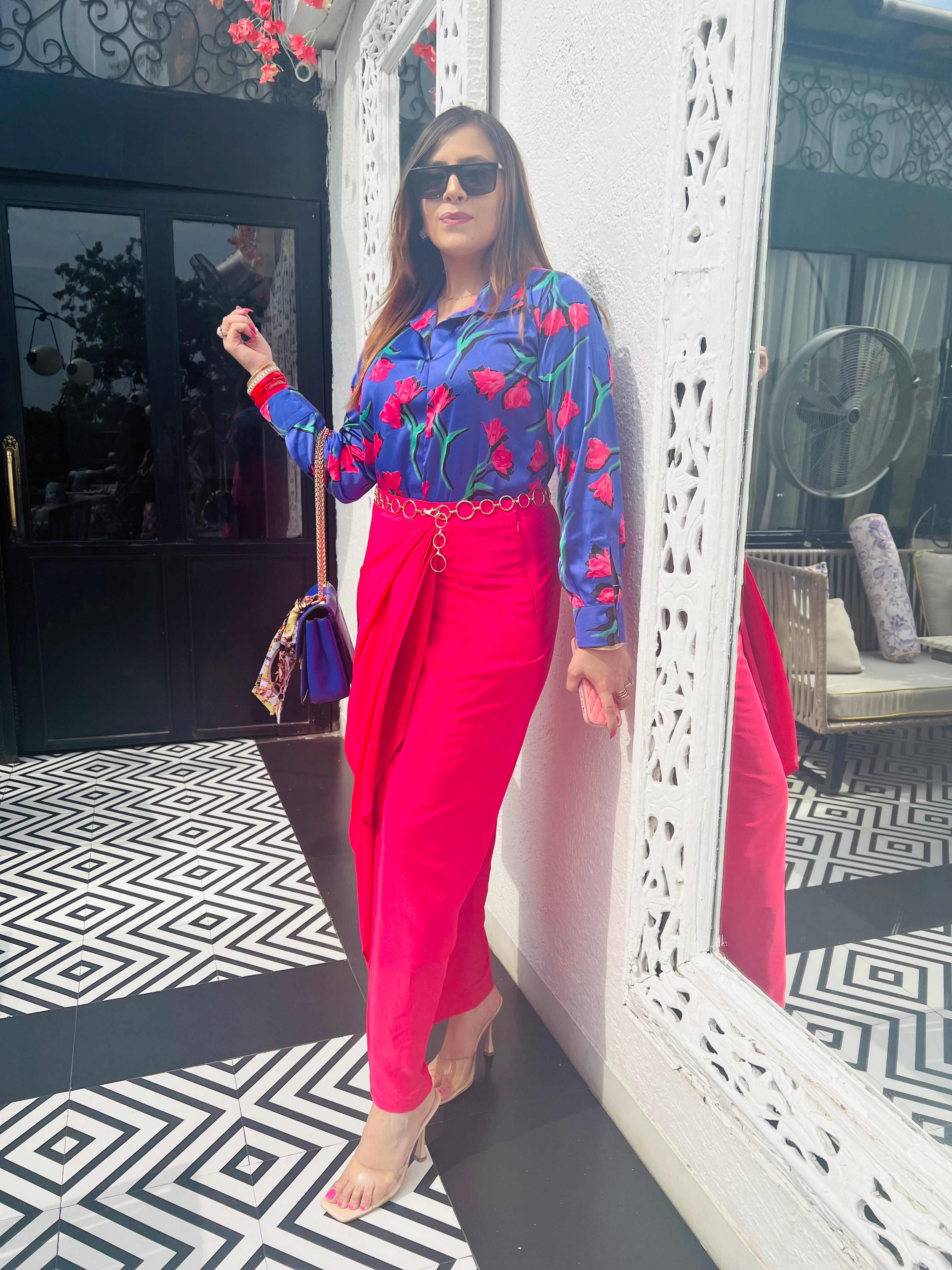 Hot Pink Drape Skirt