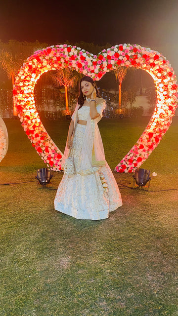 White Chikankari Embroidered Lehenga