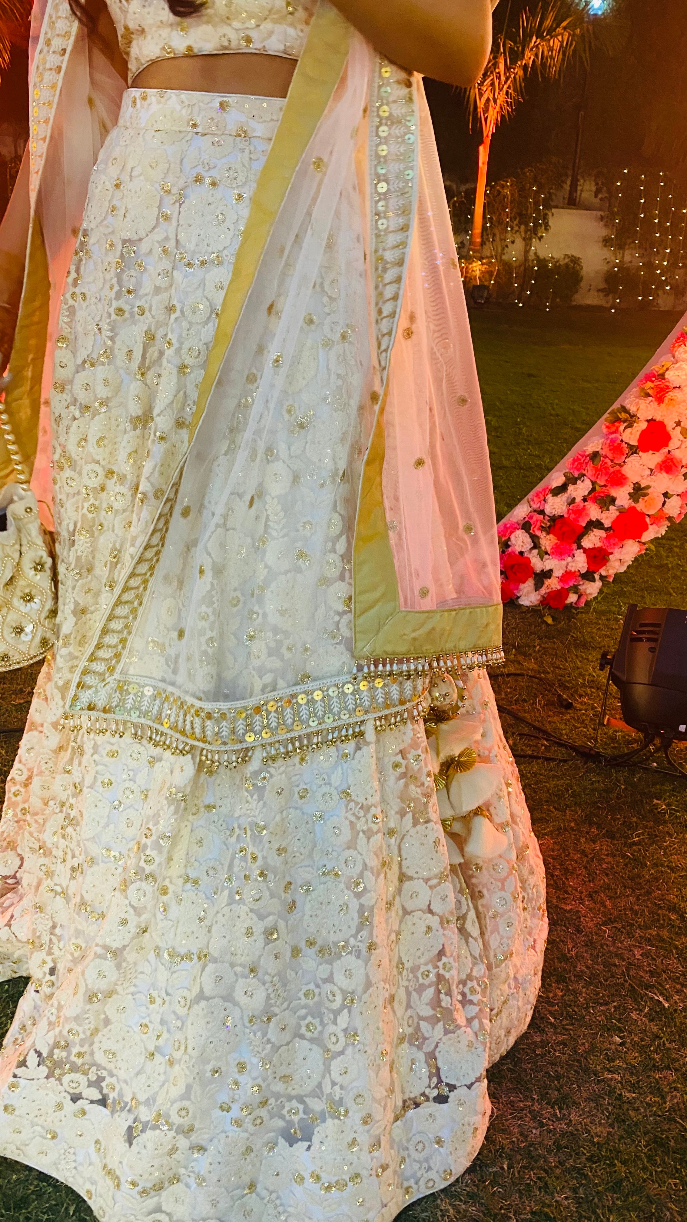 White Chikankari Embroidered Lehenga