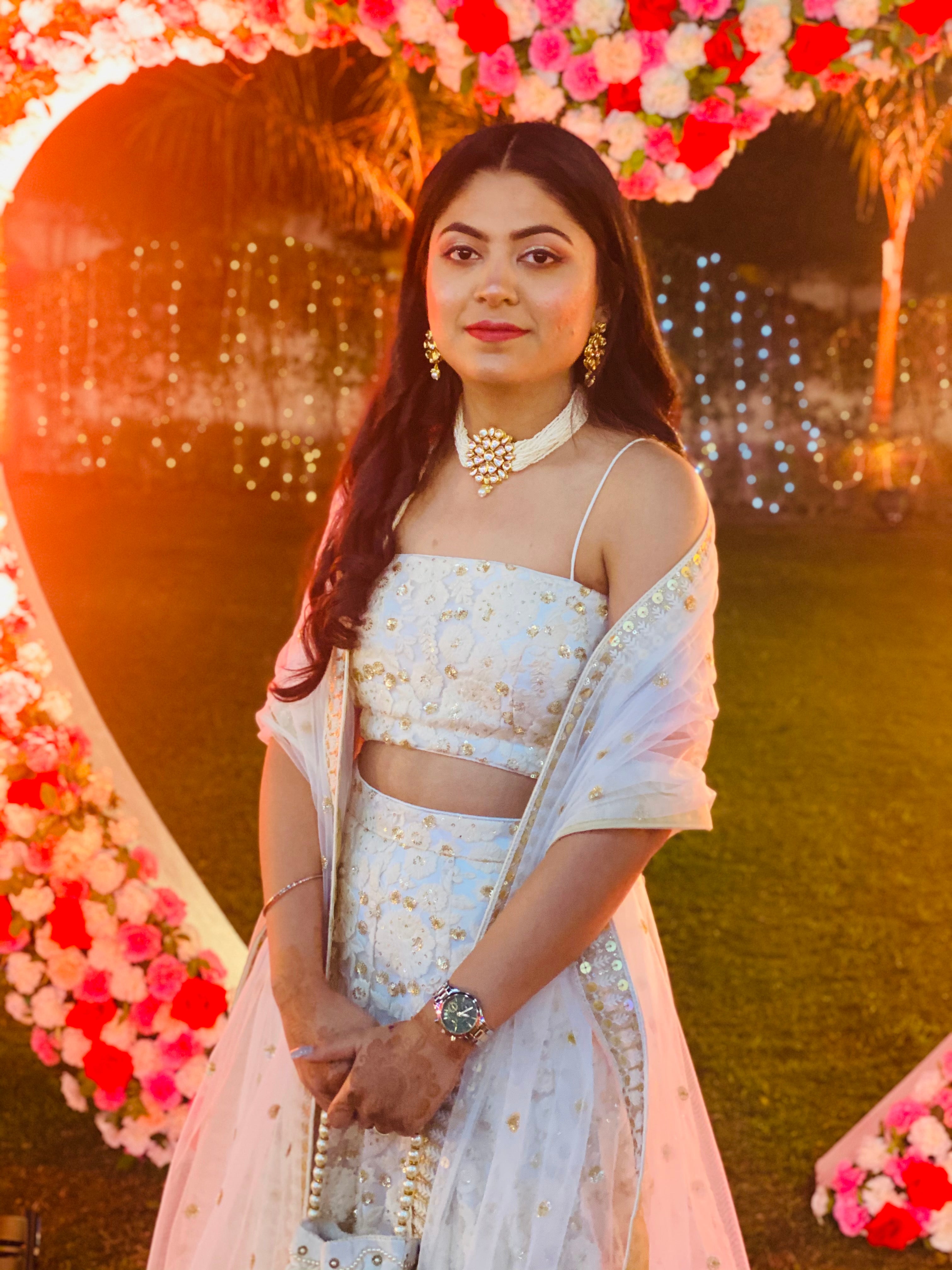 White Chikankari Embroidered Lehenga