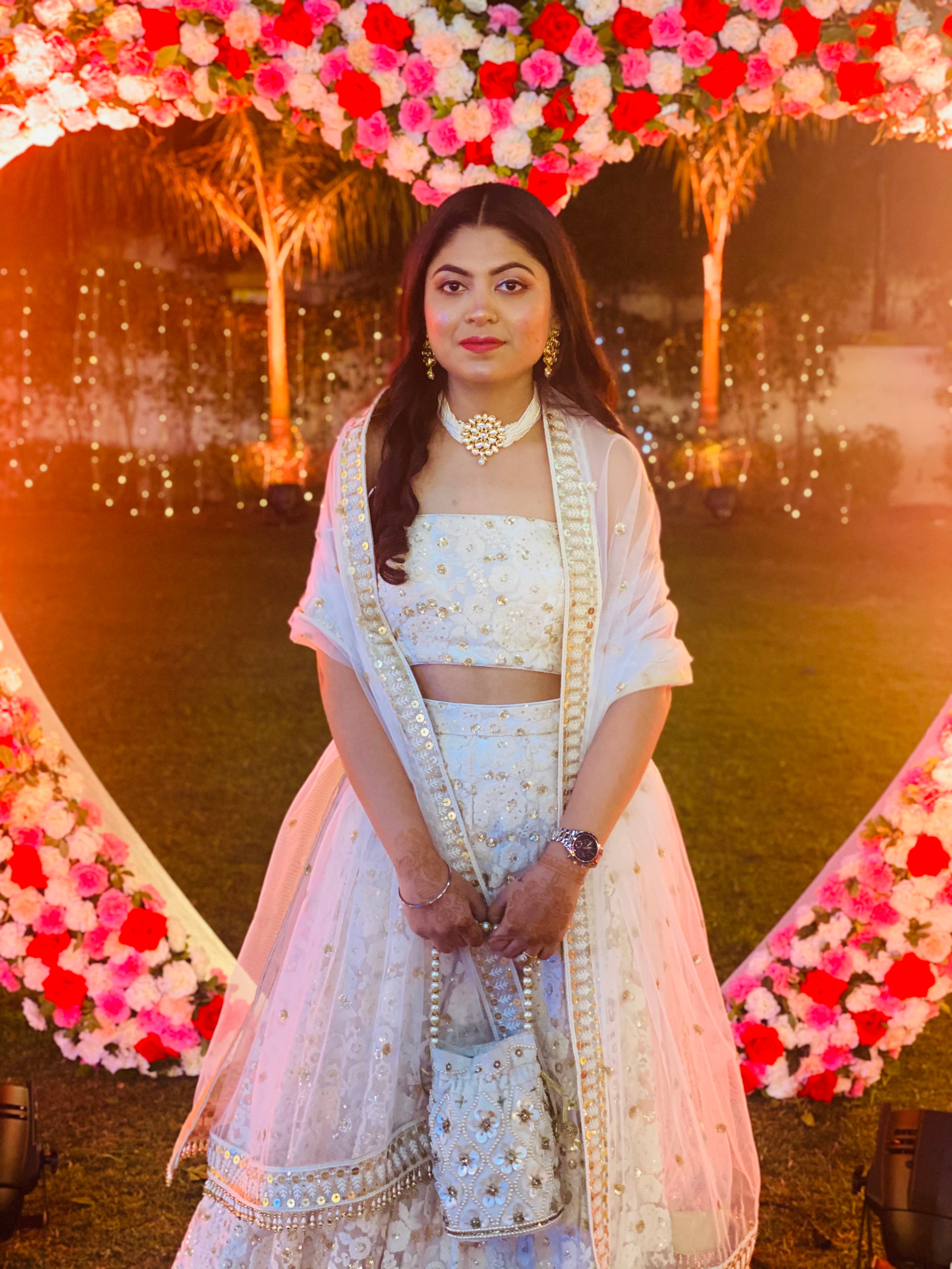 White Chikankari Embroidered Lehenga