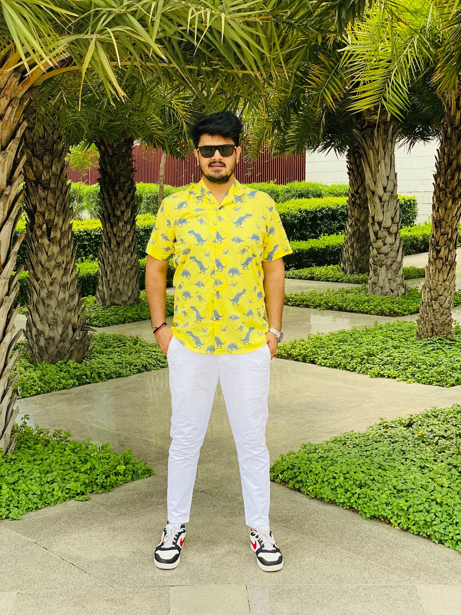 Menswear Yellow Dinosaur Shirt