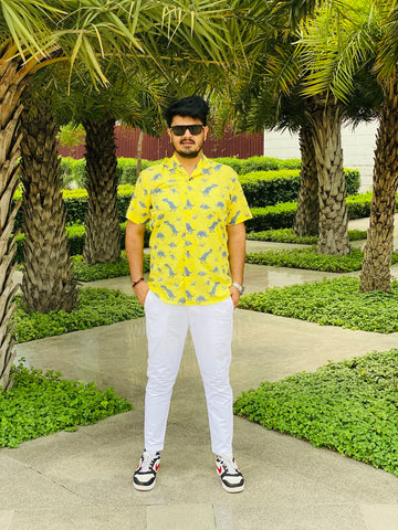 Menswear Yellow Dinosaur Shirt