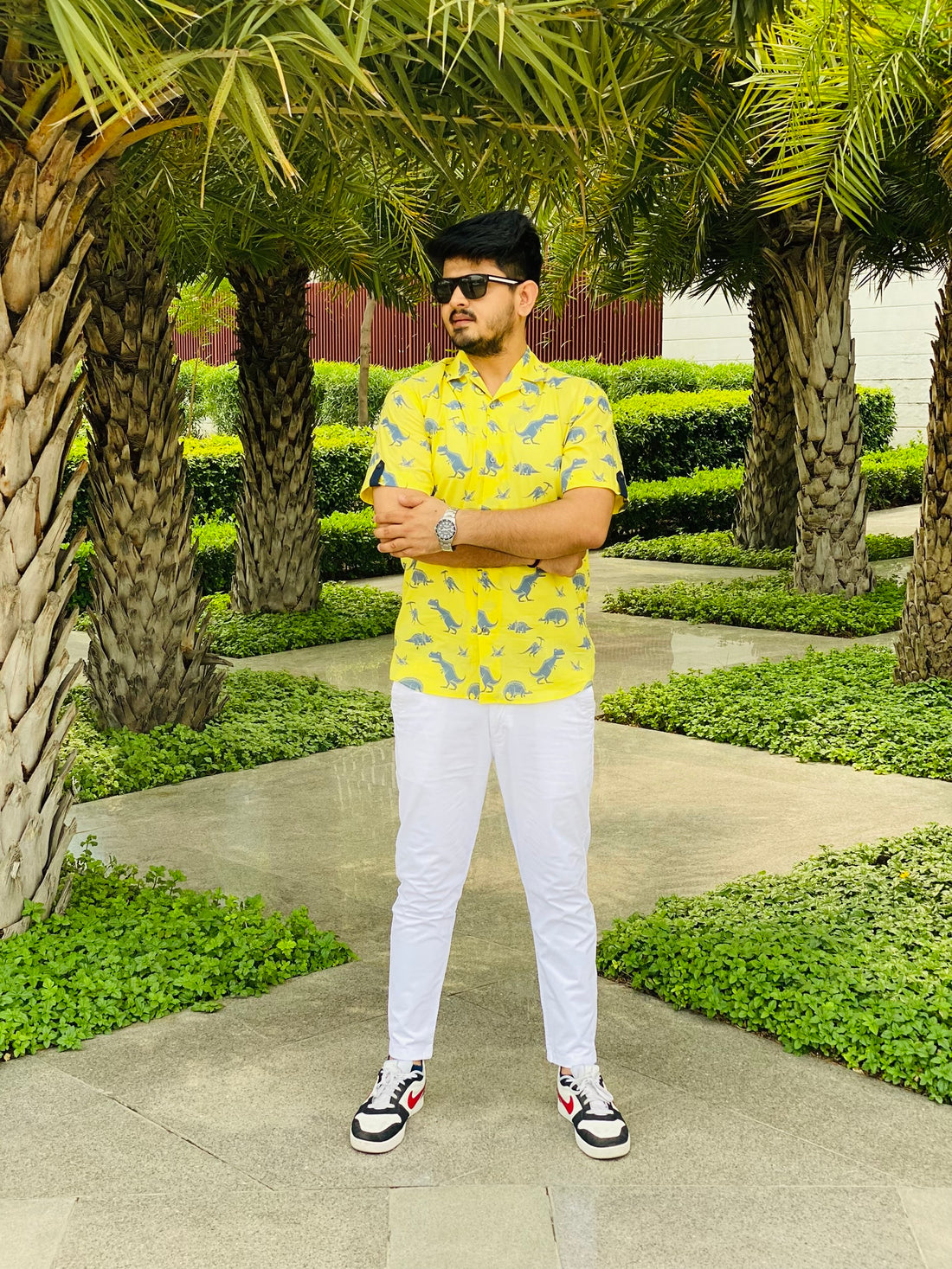 Menswear Yellow Dinosaur Shirt