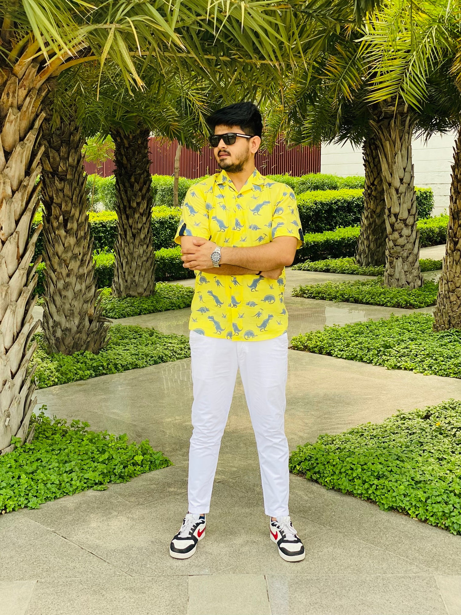 Menswear Yellow Dinosaur Shirt